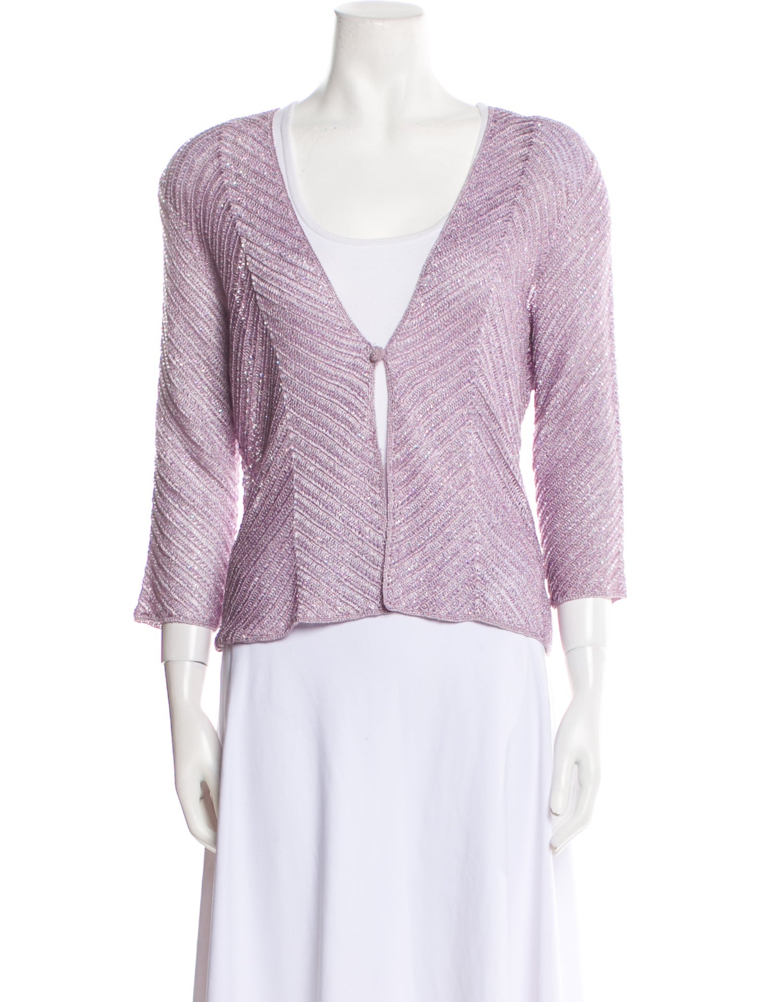 Carmen Marc Valvo Plunge Neckline Sweater
