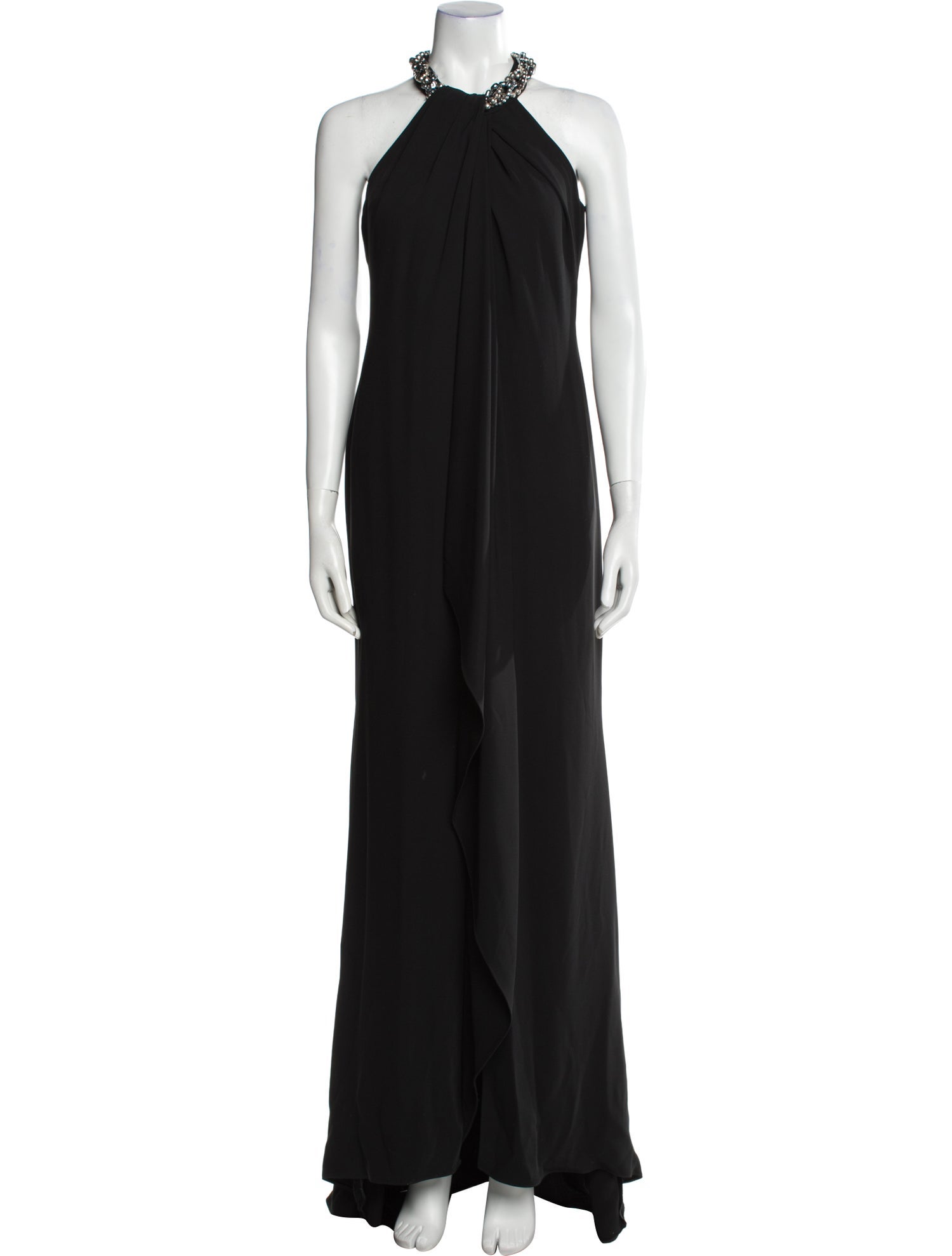 Carmen Marc Valvo Halterneck Long Dress