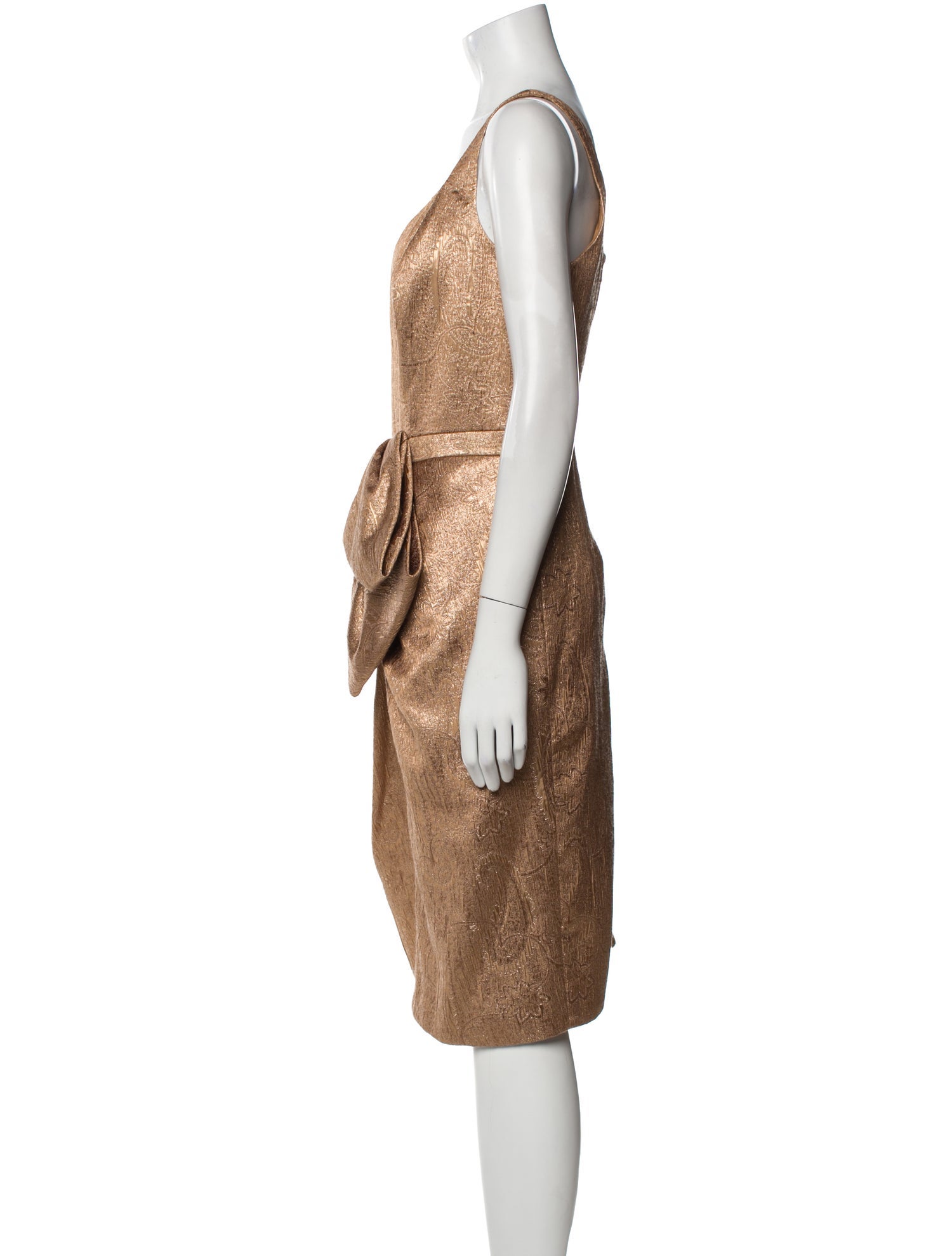 Carmen Marc Valvo Scoop Neck Midi Length Dress