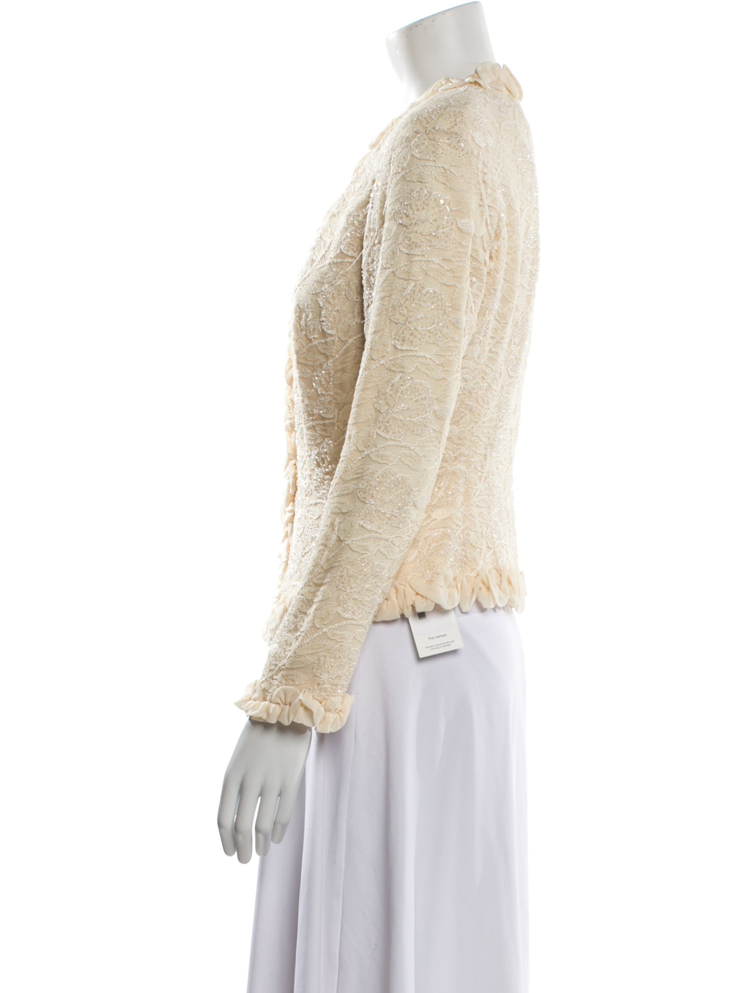 Carmen Marc Valvo Tweed Pattern Evening Jacket