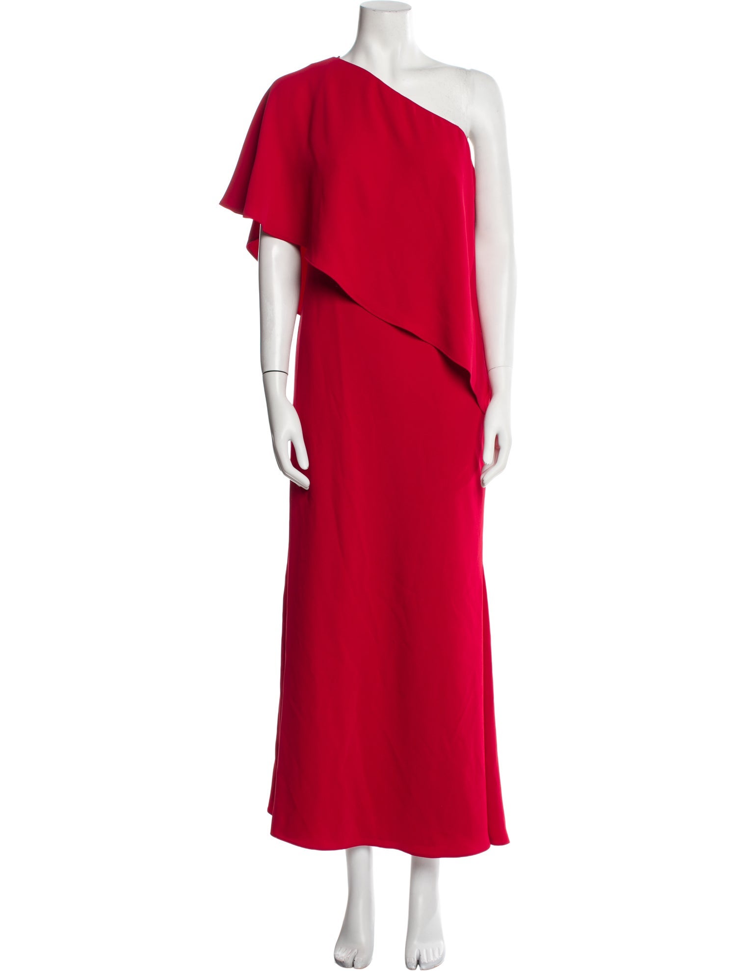 Carmen Marc Valvo One-Shoulder Long Dress