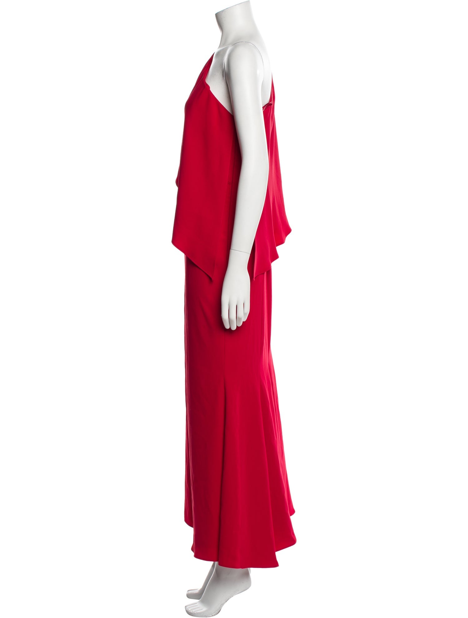 Carmen Marc Valvo One-Shoulder Long Dress