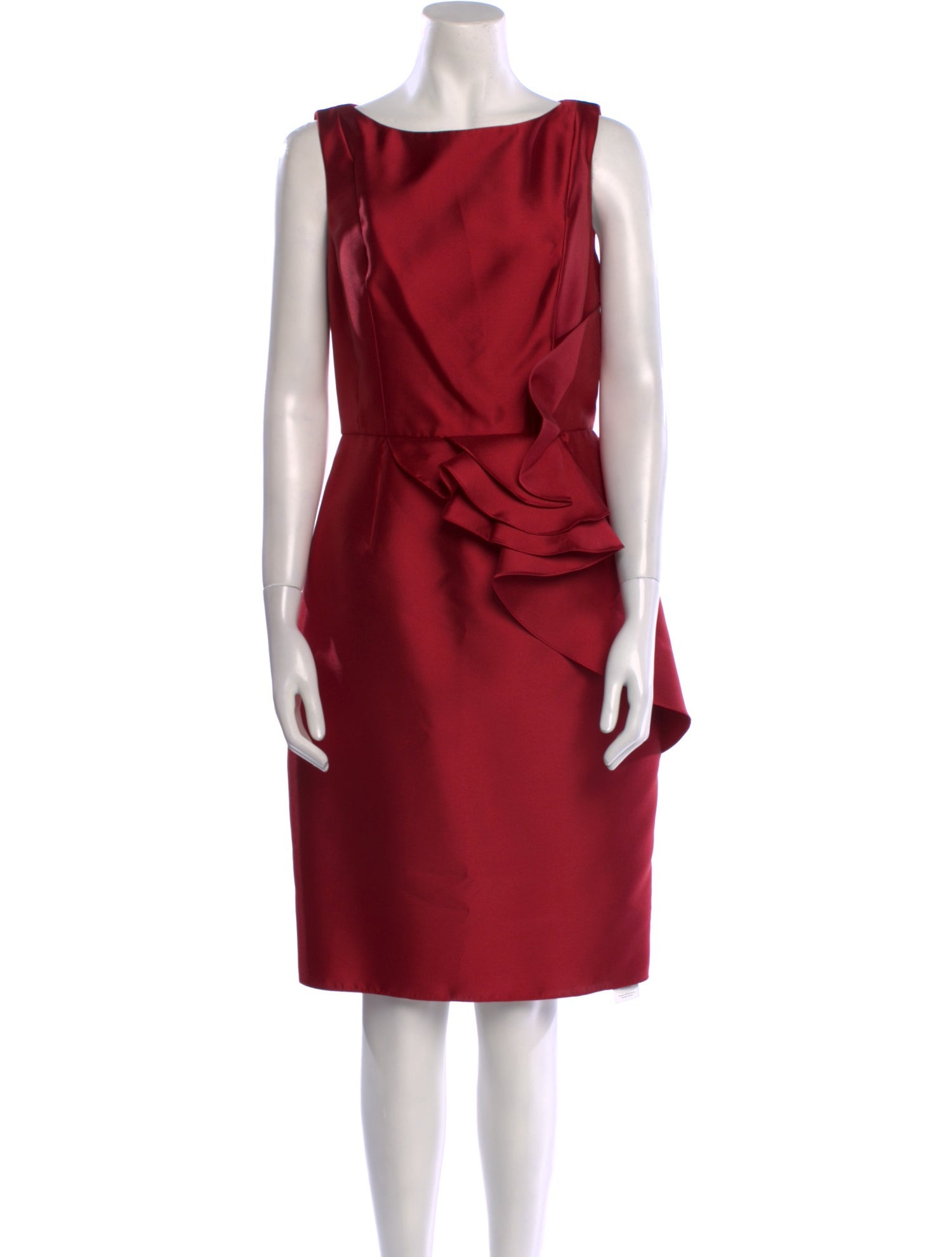 Carmen Marc Valvo Bateau Neckline Knee-Length Dress