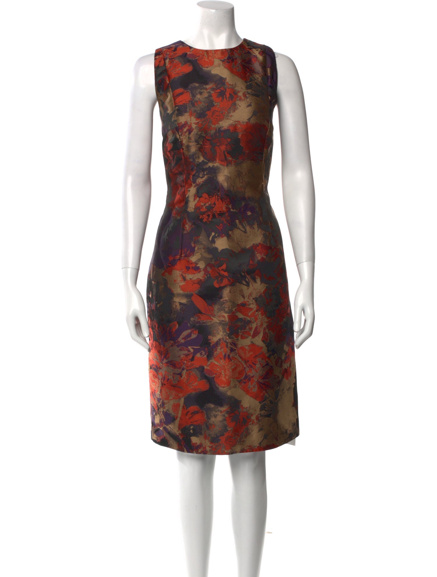 Carmen Marc Valvo Printed Knee-Length Dress