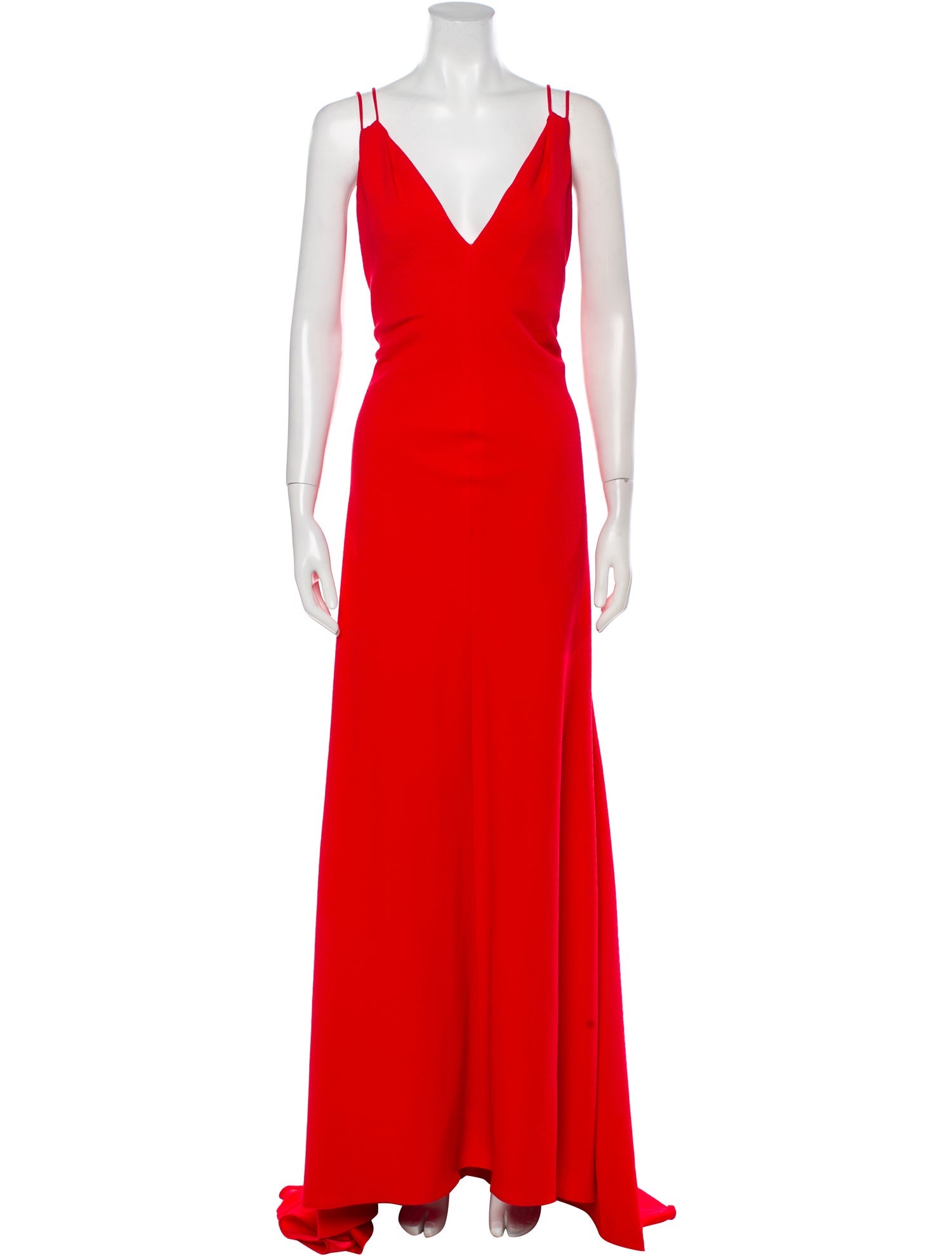 Carmen Marc Valvo V-Neck Long Dress