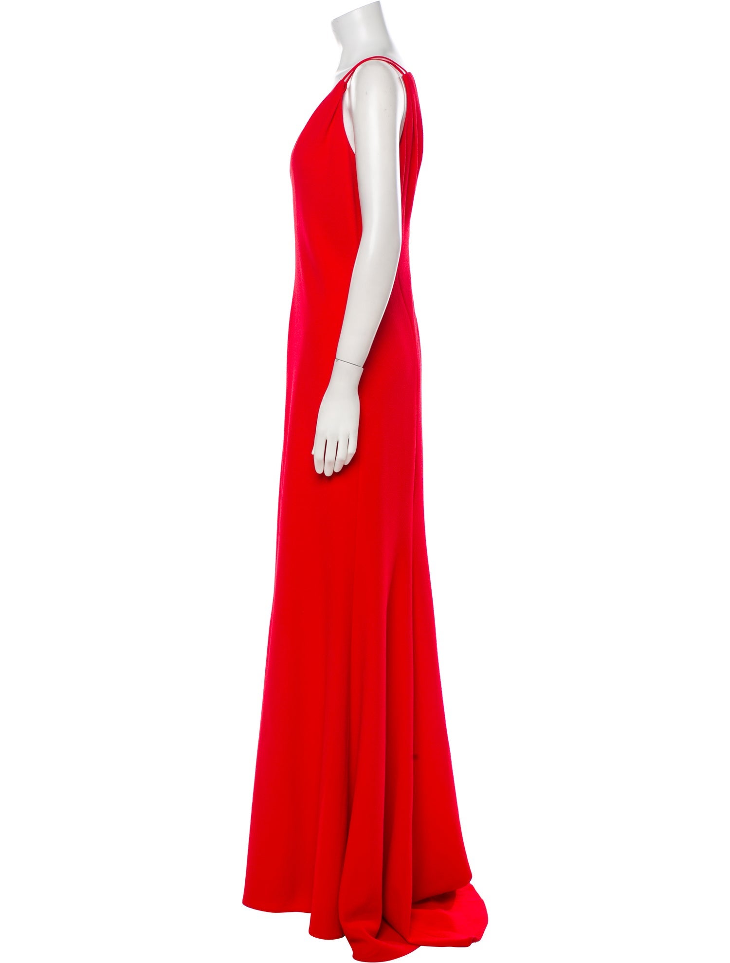 Carmen Marc Valvo V-Neck Long Dress