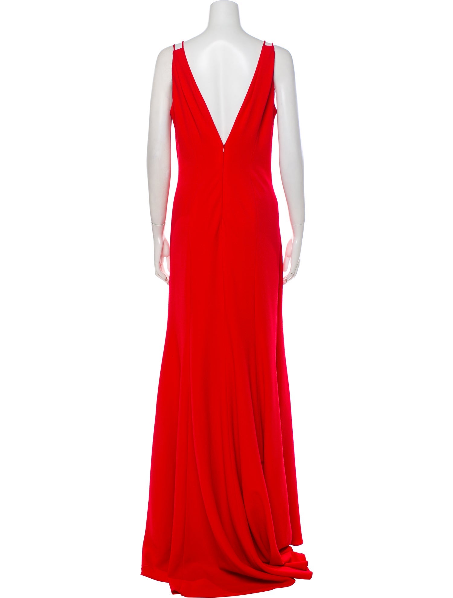 Carmen Marc Valvo V-Neck Long Dress