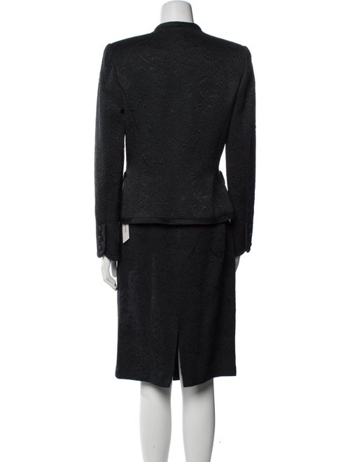 Carmen Marc Valvo Wool Sequin Embellishments Skirt Suit