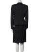 Carmen Marc Valvo Wool Sequin Embellishments Skirt Suit