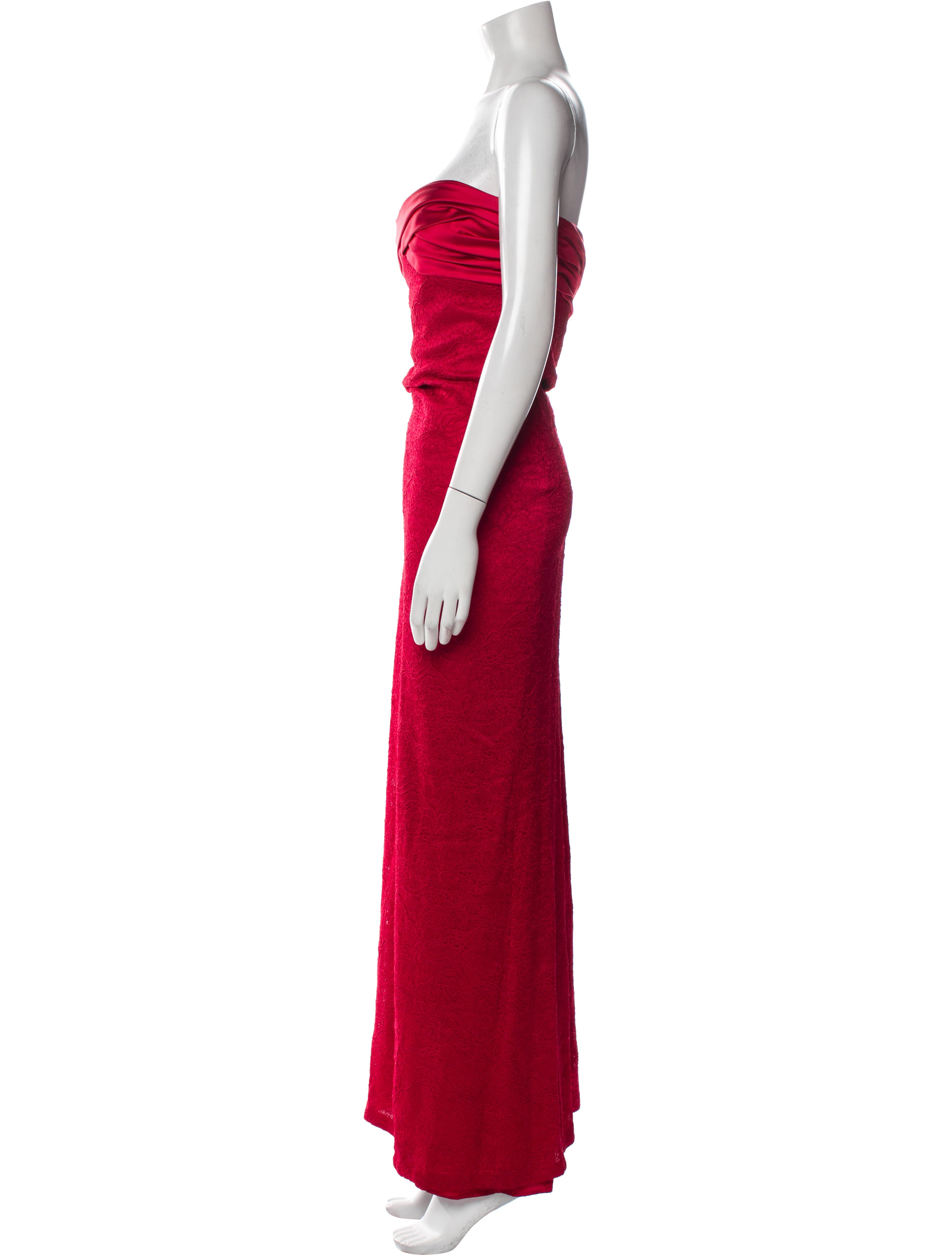 Carmen Marc Valvo Strapless Long Dress
