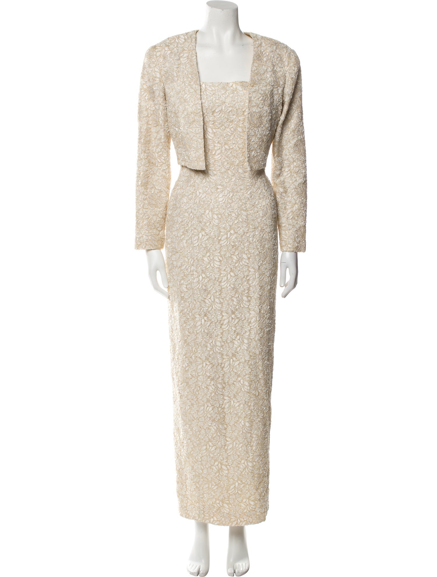 Carmen Marc Valvo Glitter Accents Dress Set