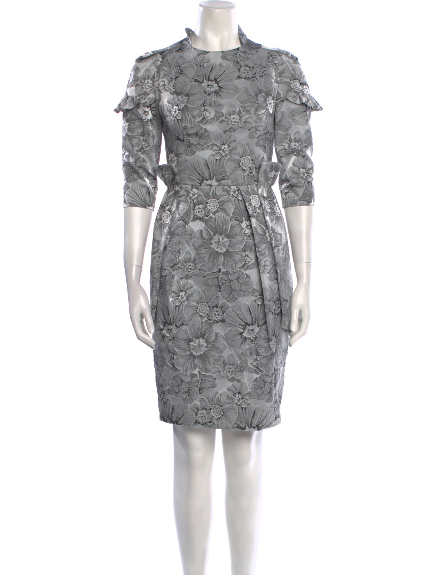 Carmen Marc Valvo Floral Print Mini Dress