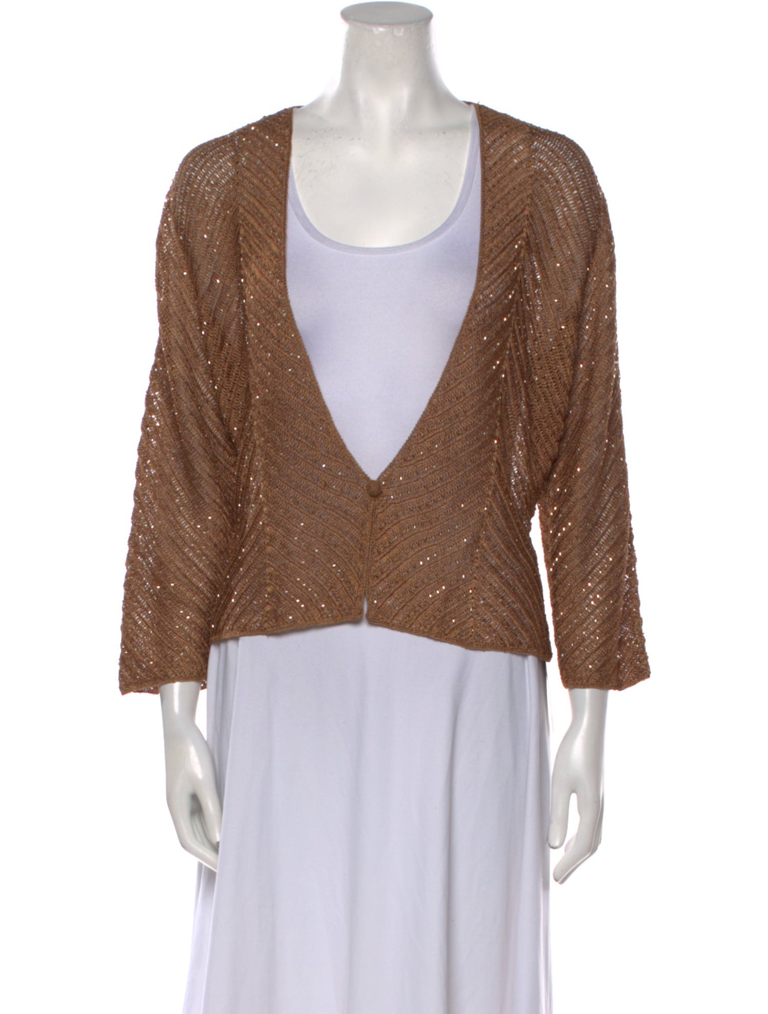 Carmen Marc Valvo Plunge Neckline Sweater