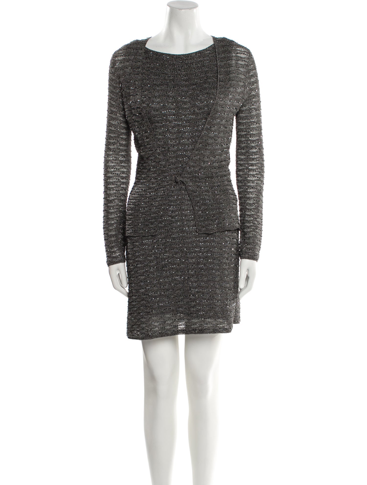 Carmen Marc Valvo Bateau Neckline Mini Dress