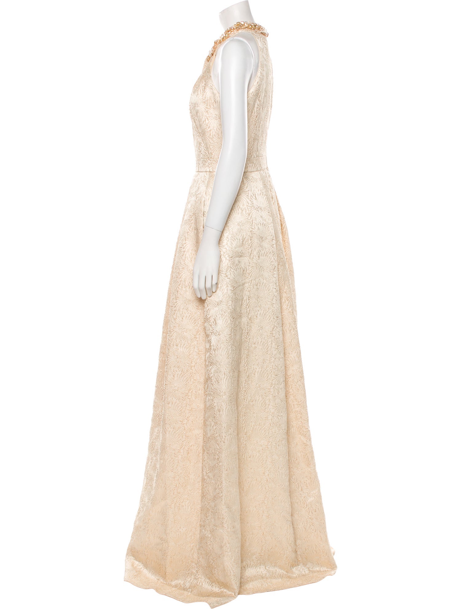 Carmen Marc Valvo Halterneck Long Dress