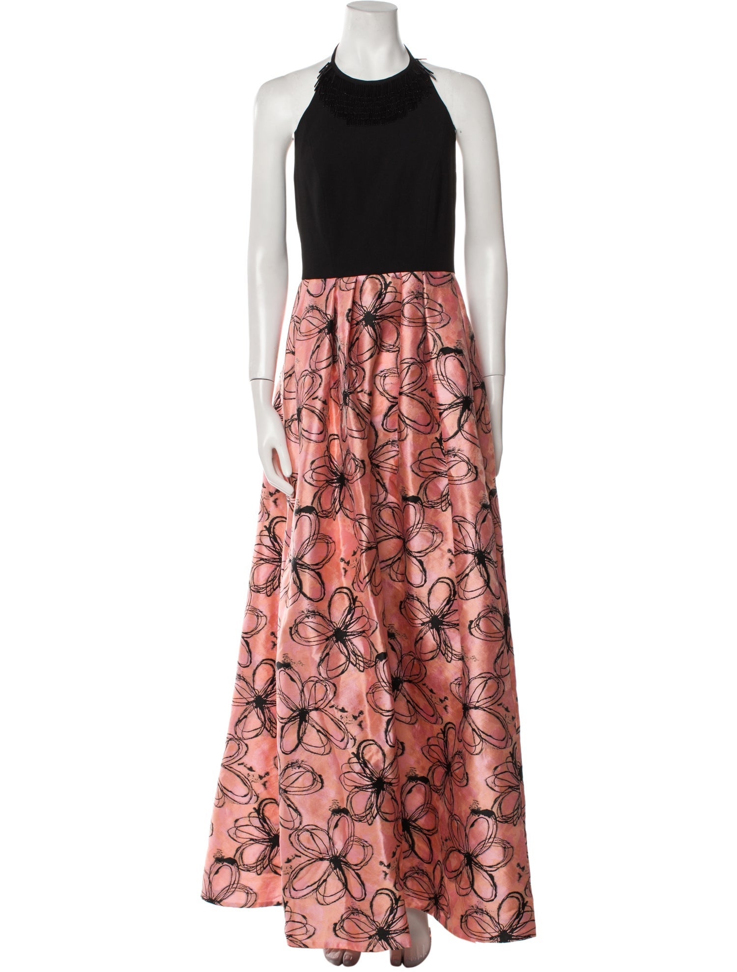 Carmen Marc Valvo Printed Long Dress