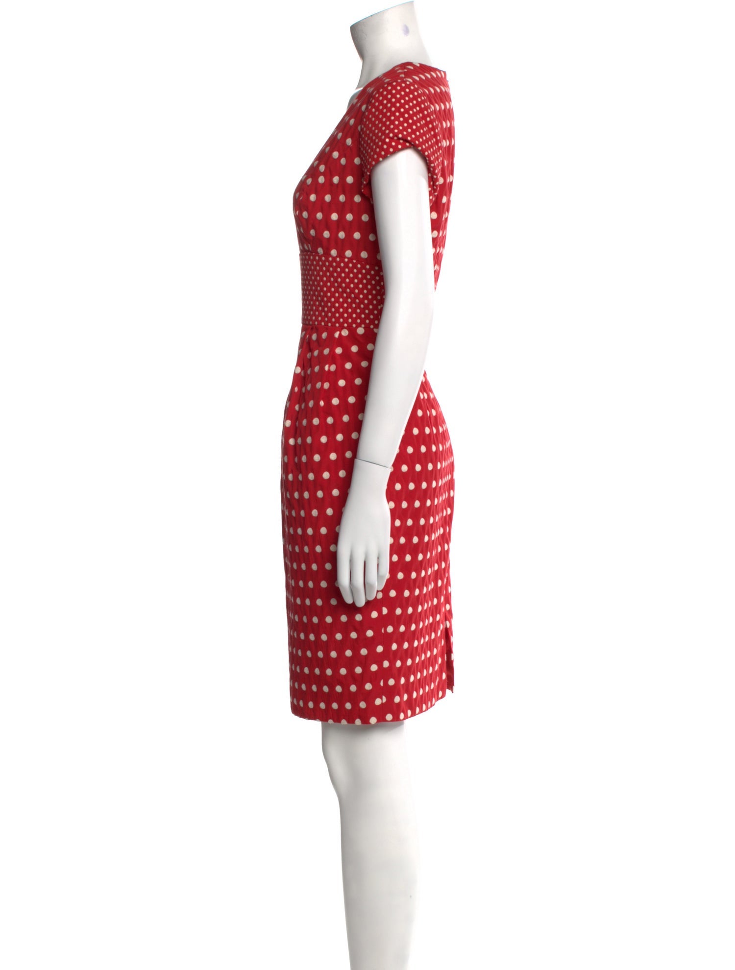 Carmen Marc Valvo Polka Dot Print Mini Dress