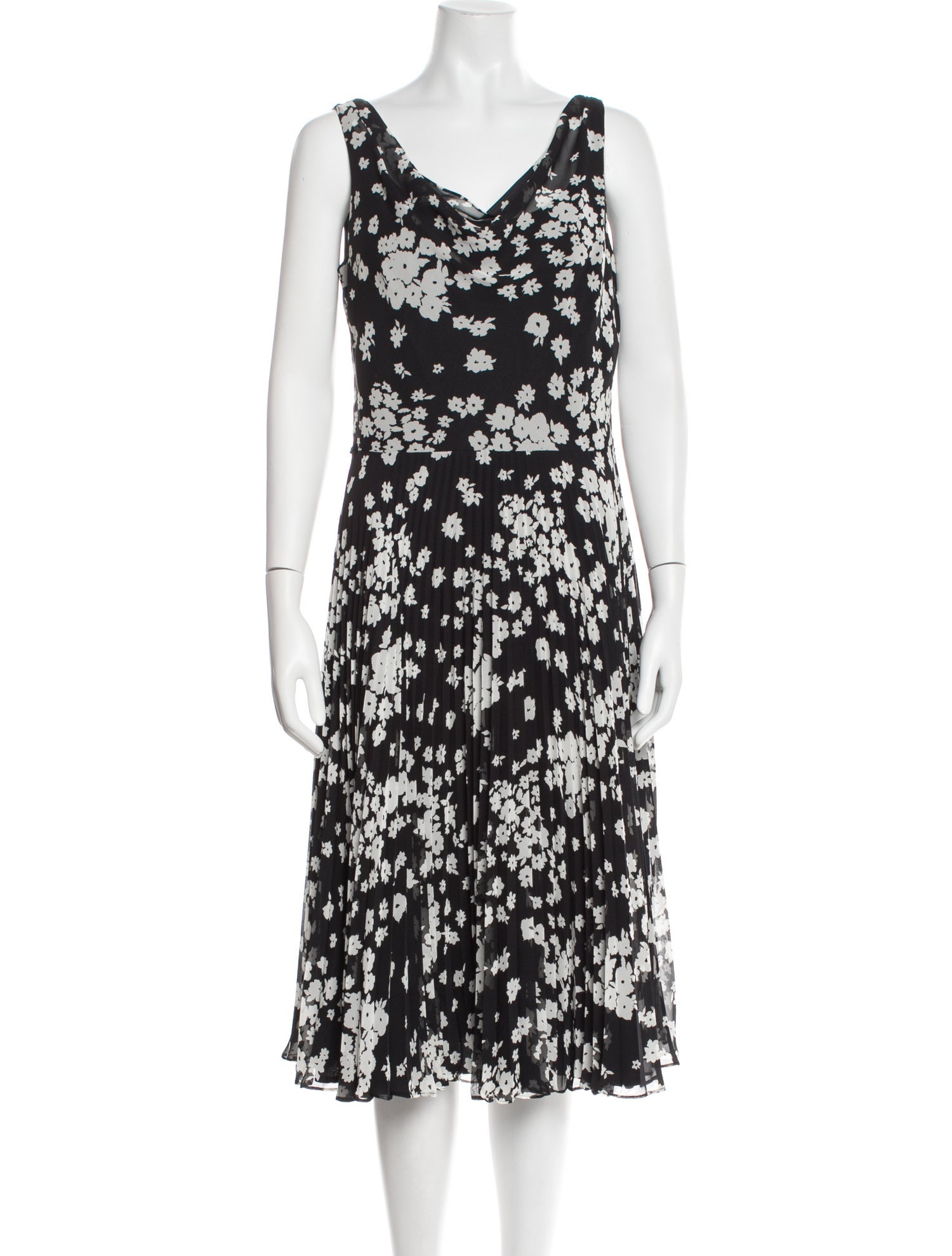 Carmen Marc Valvo Floral Print Midi Length Dress