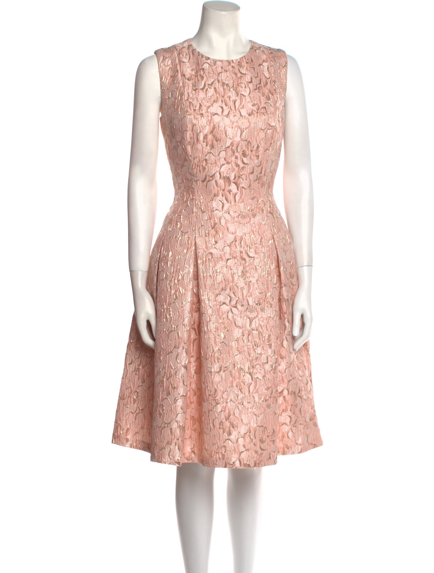 Carmen Marc Valvo Lace Pattern Knee-Length Dress
