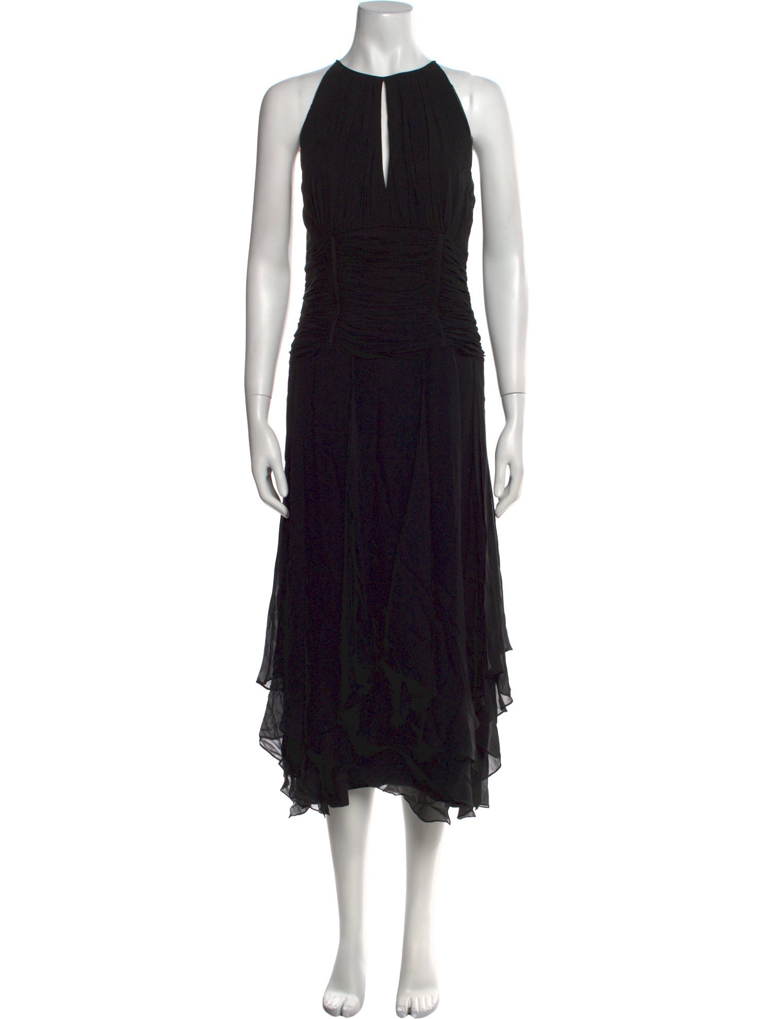 Carmen Marc Valvo Silk Midi Length Dress