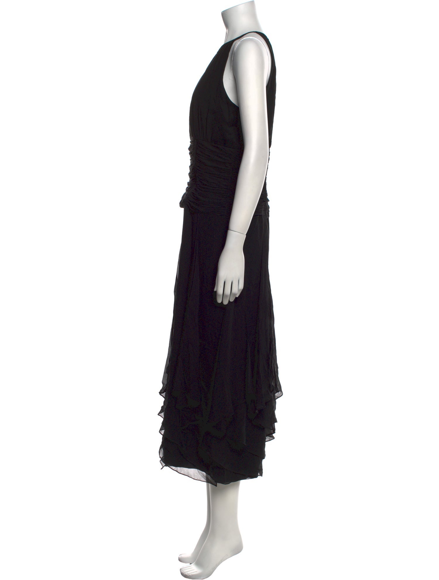 Carmen Marc Valvo Silk Midi Length Dress