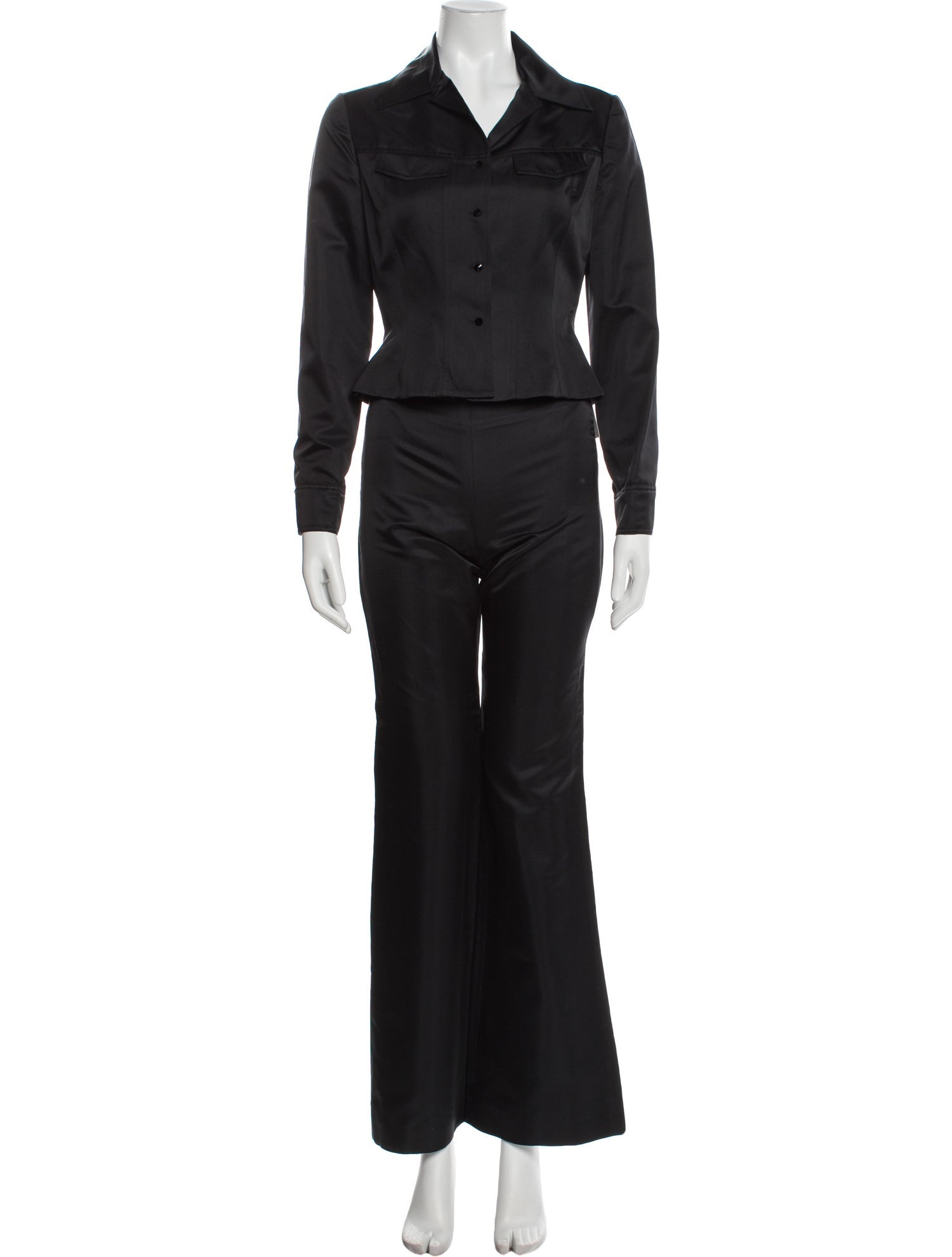 Carmen Marc Valvo Pleated Accents Pant Set