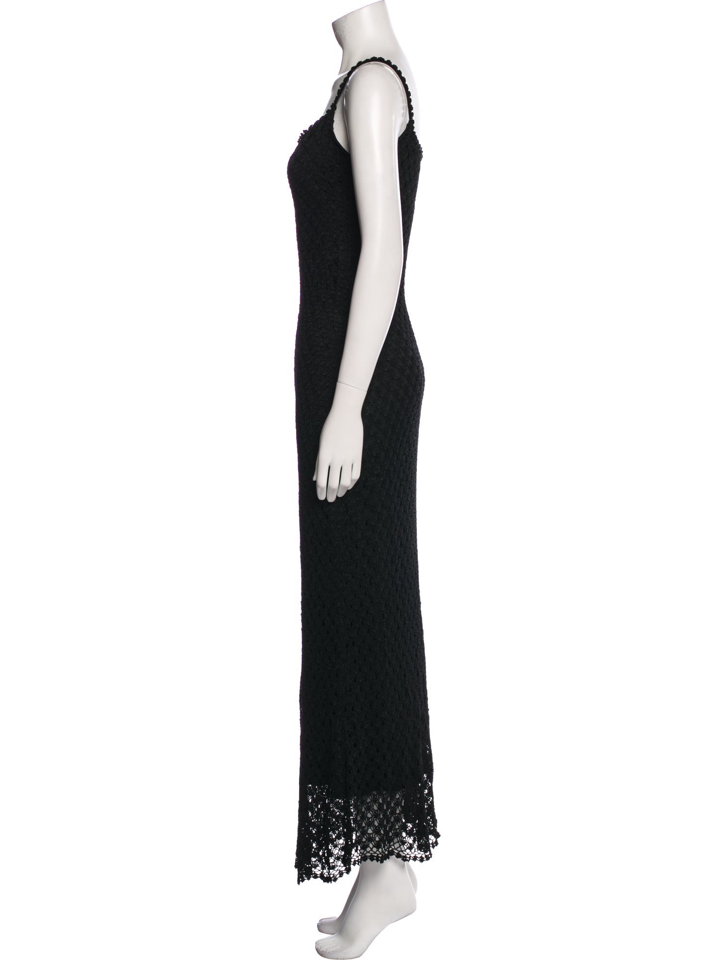 Carmen Marc Valvo Lace Pattern Long Dress