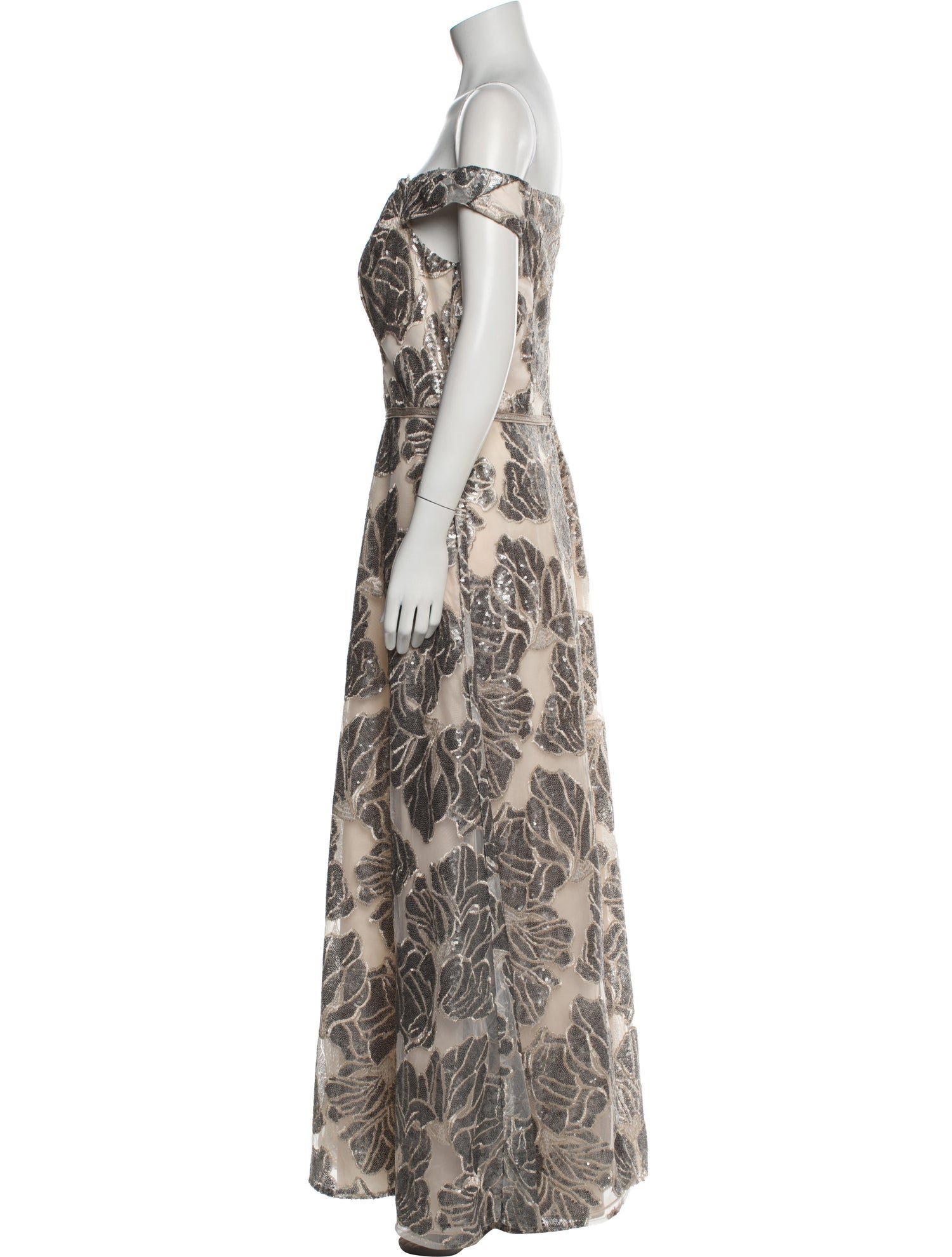 Carmen Marc Valvo Printed Long Dress