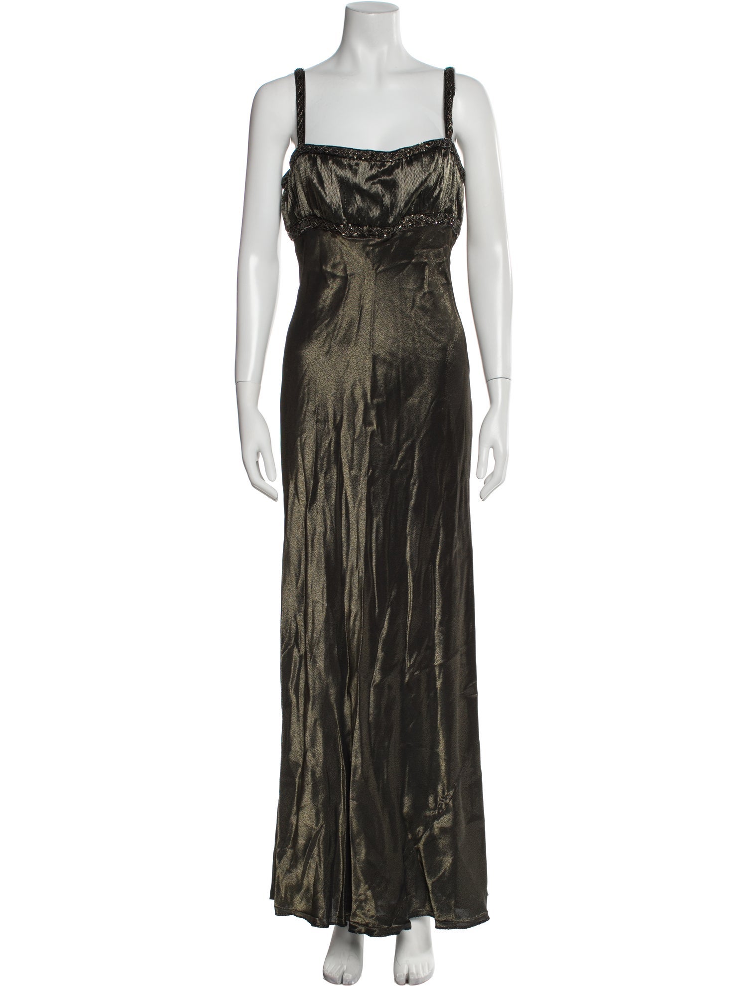 Carmen Marc Valvo Square Neckline Long Dress