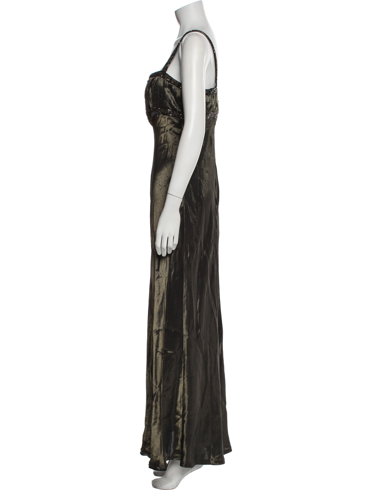 Carmen Marc Valvo Square Neckline Long Dress