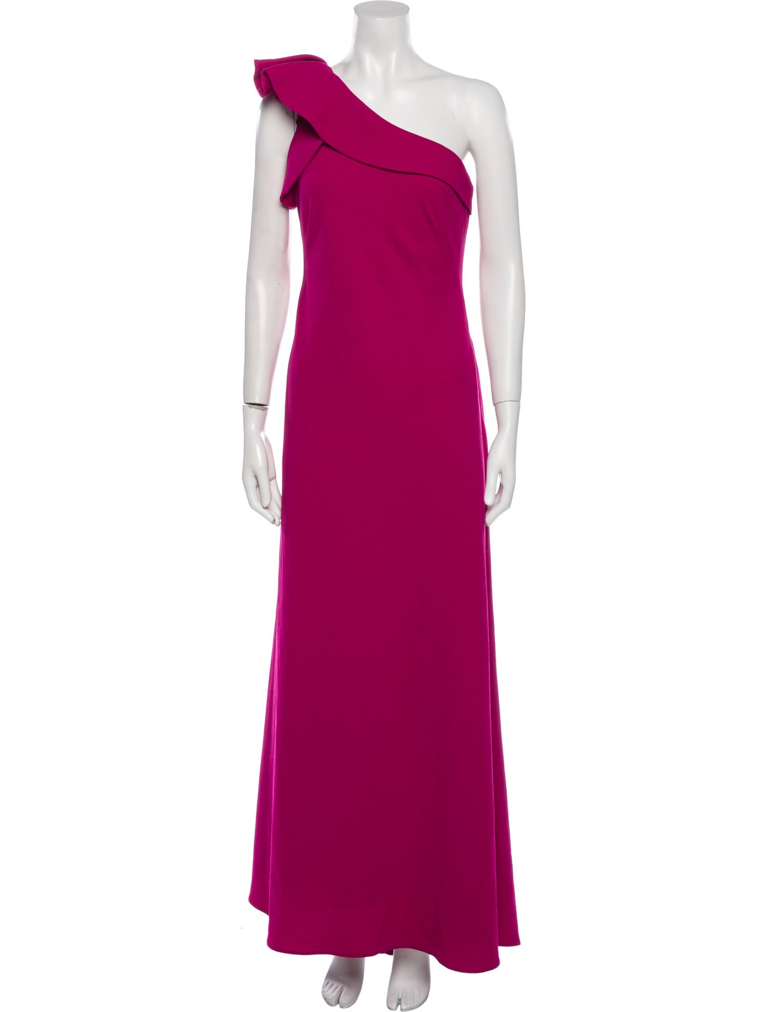 Carmen Marc Valvo One-Shoulder Long Dress