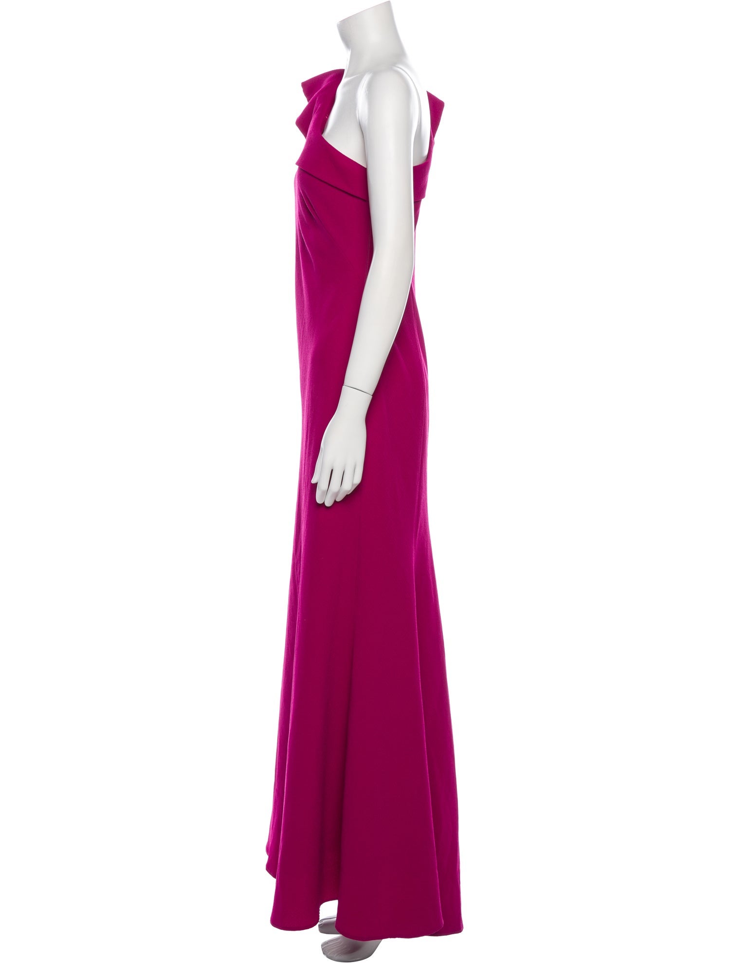 Carmen Marc Valvo One-Shoulder Long Dress