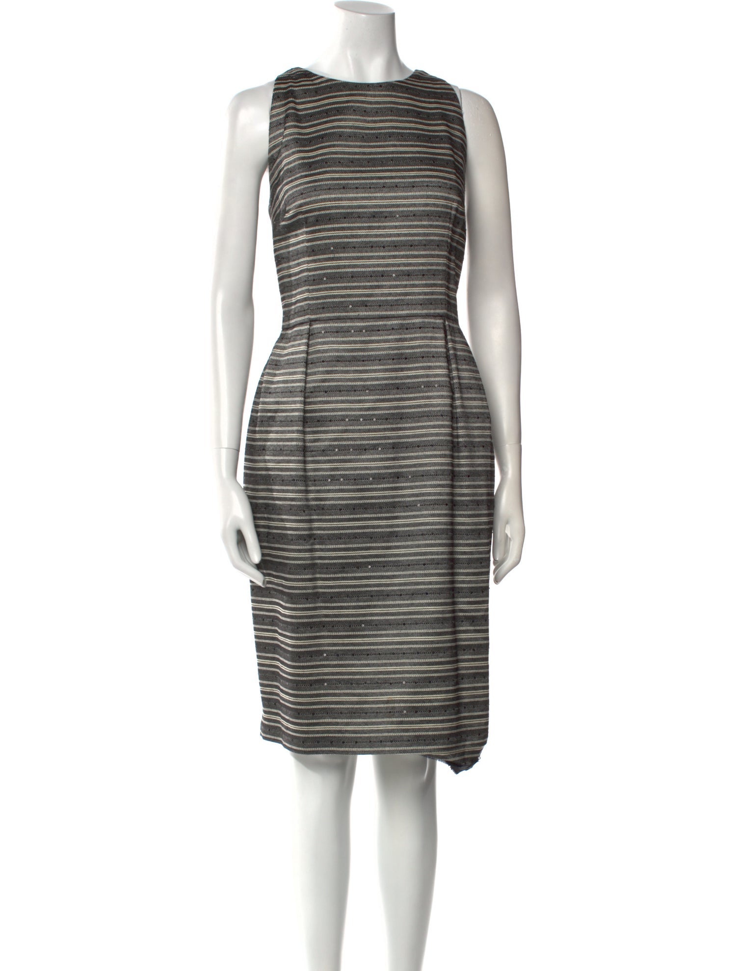 Carmen Marc Valvo Striped Knee-Length Dress