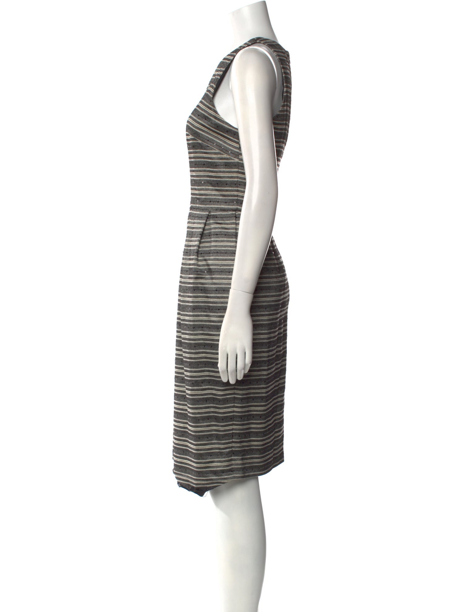 Carmen Marc Valvo Striped Knee-Length Dress