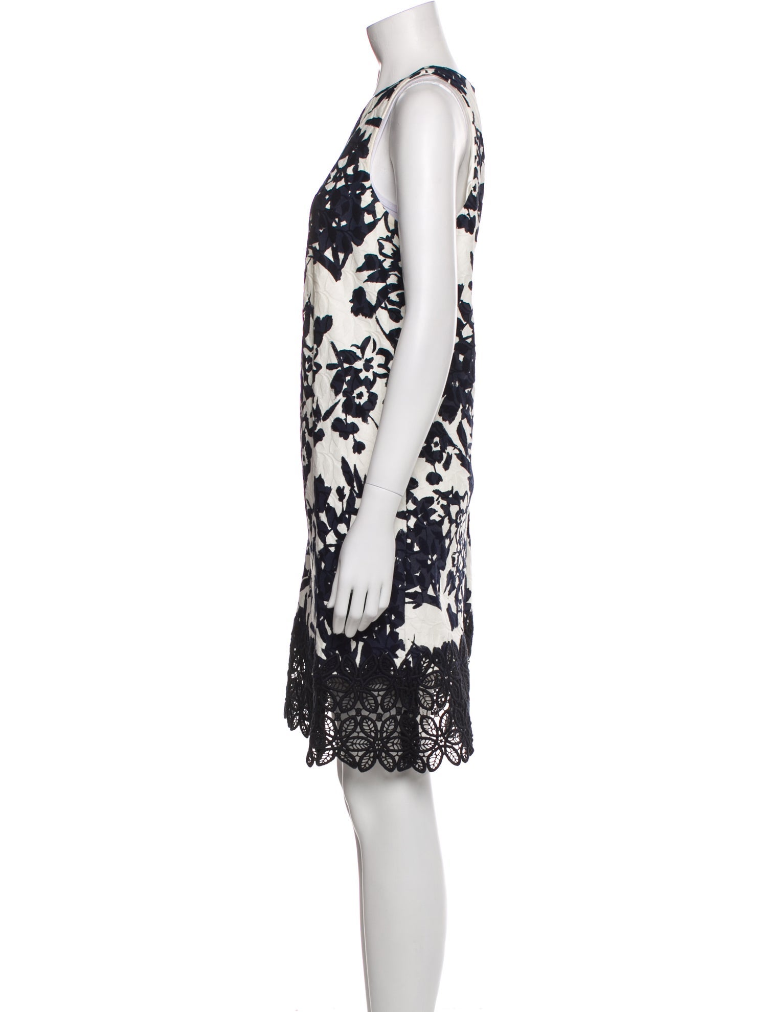 Carmen Marc Valvo Lace Pattern Mini Dress