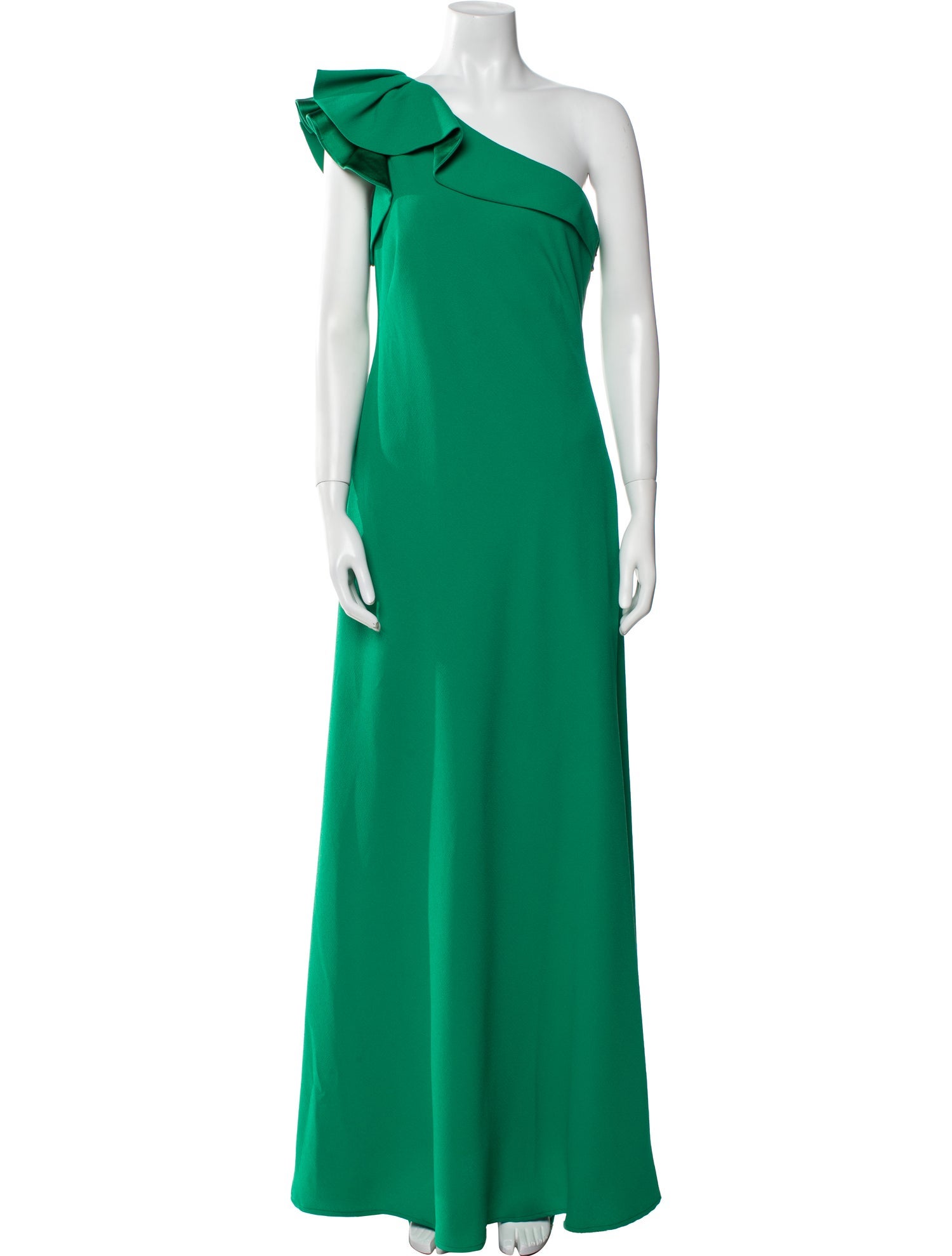 Carmen Marc Valvo One-Shoulder Long Dress