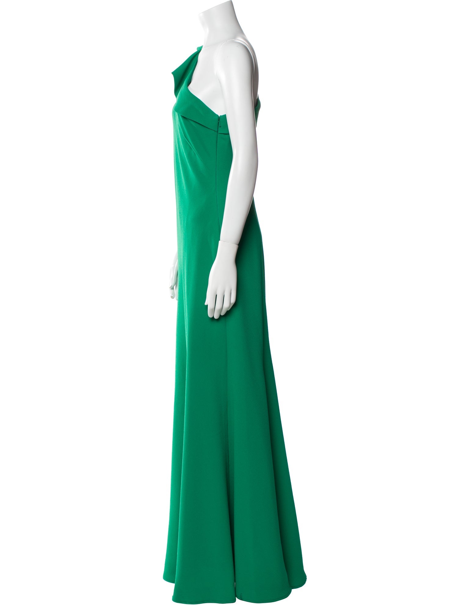 Carmen Marc Valvo One-Shoulder Long Dress