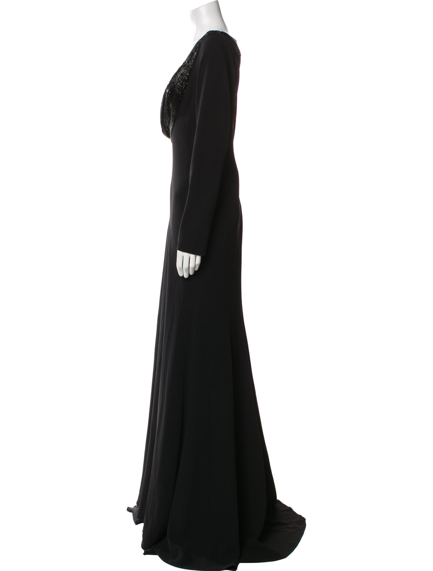 Carmen Marc Valvo Cowl Neck Long Dress