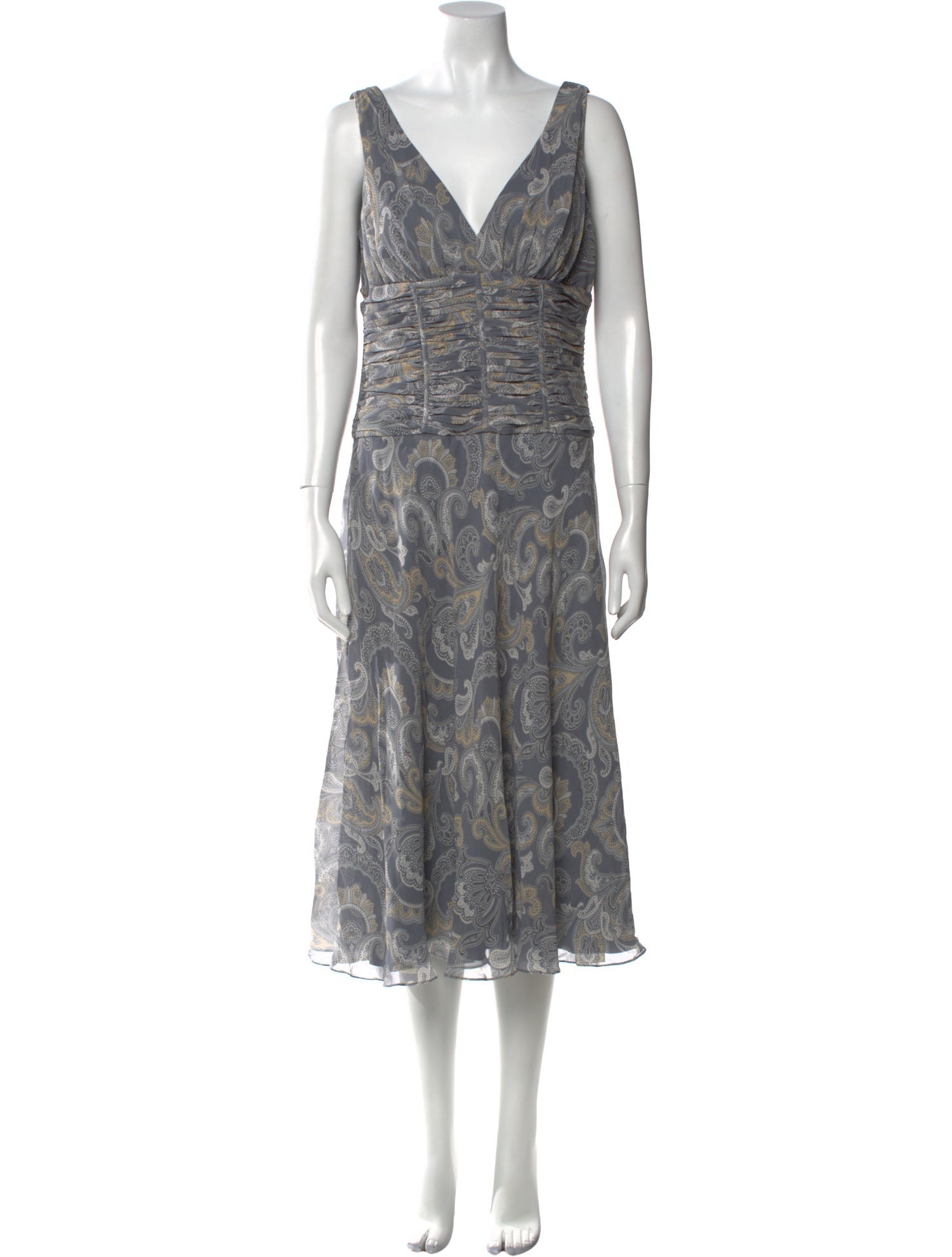 Carmen Marc Valvo Silk Midi Length Dress