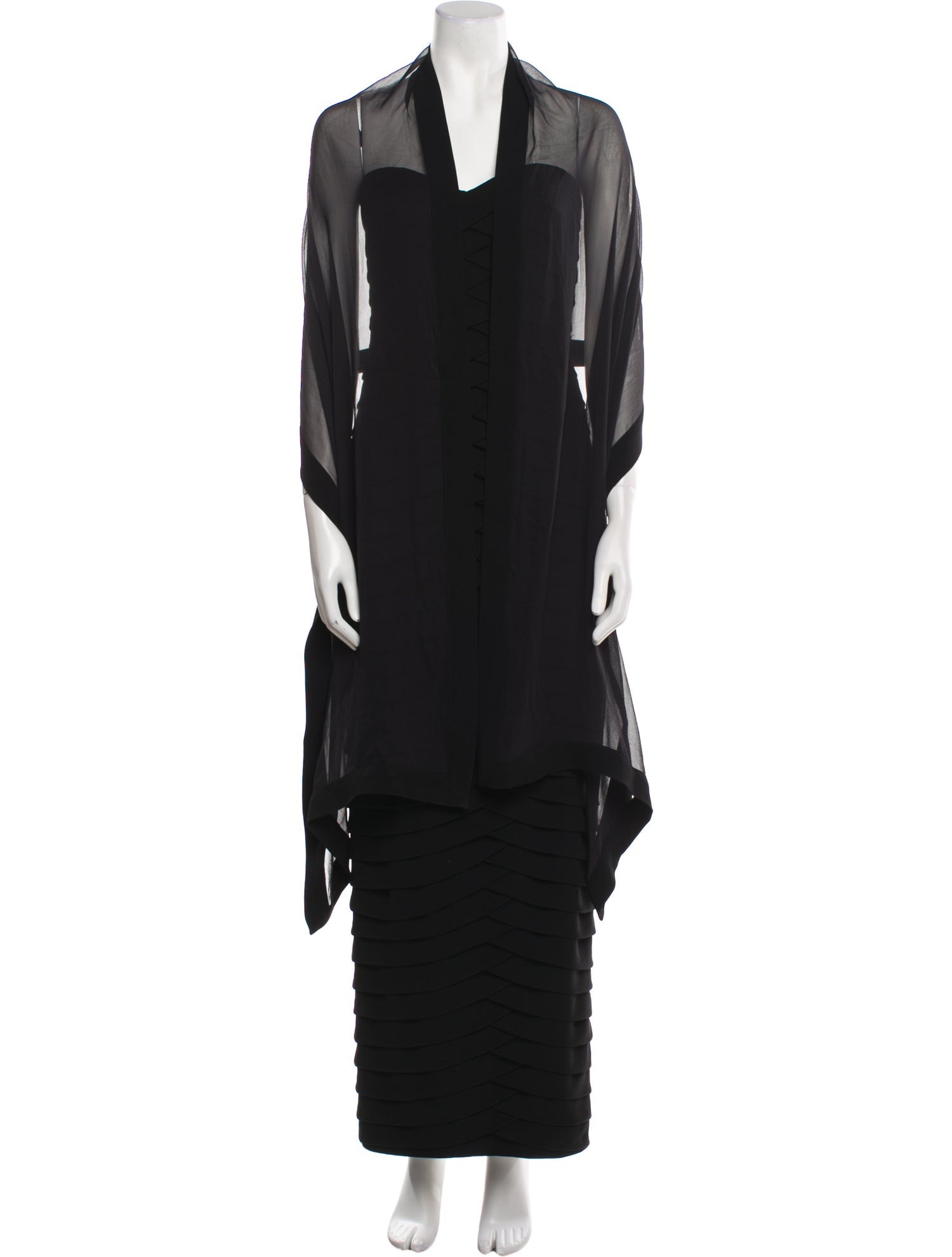 Carmen Marc Valvo Pleated Accents Dress Set