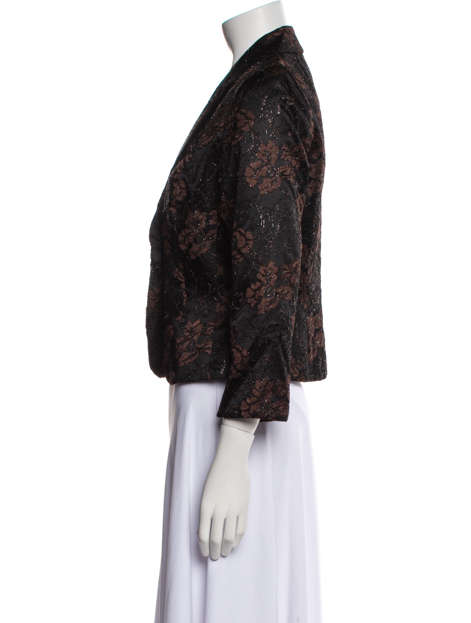 Carmen Marc Valvo Floral Print Evening Jacket