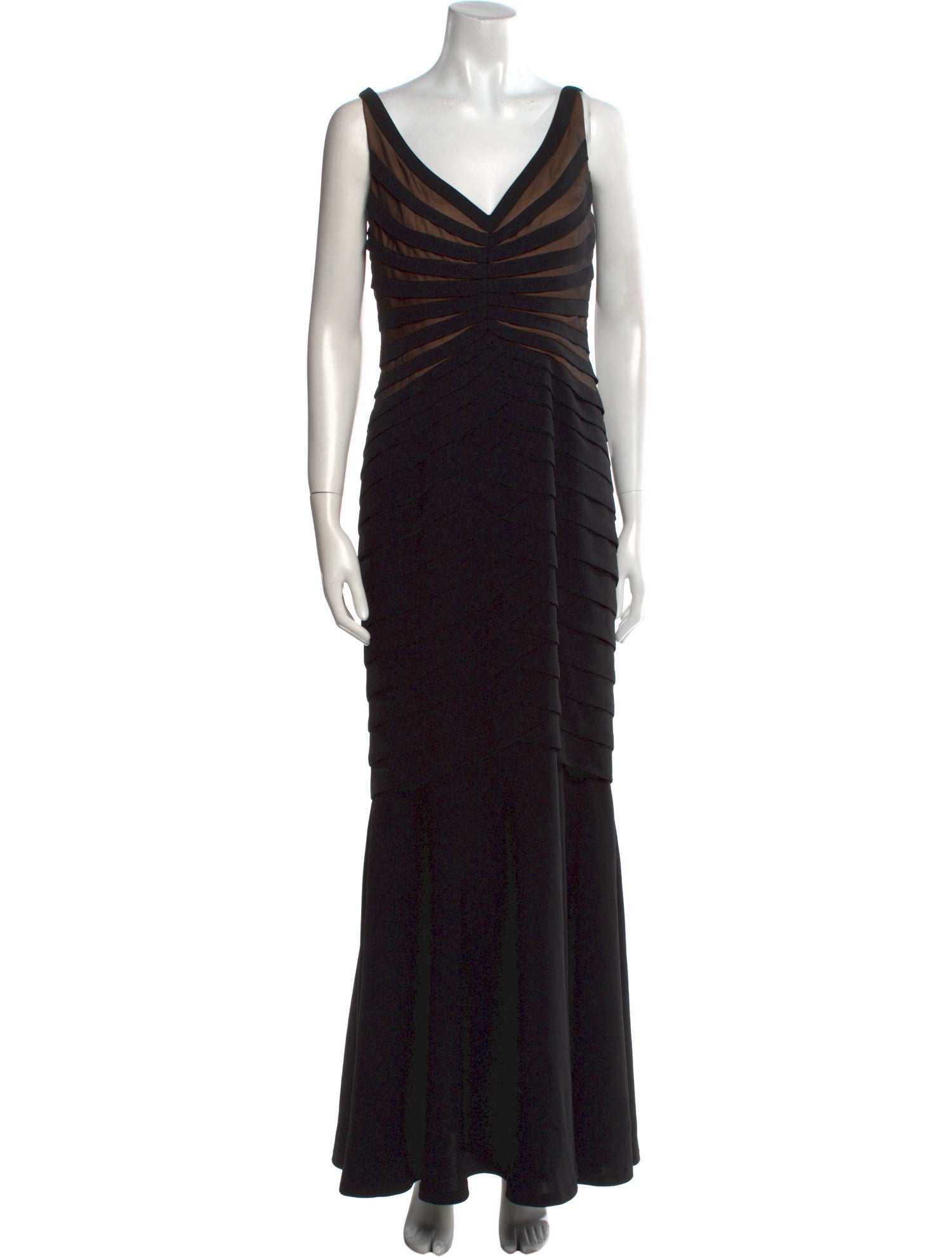 Carmen Marc Valvo V-Neck Long Dress