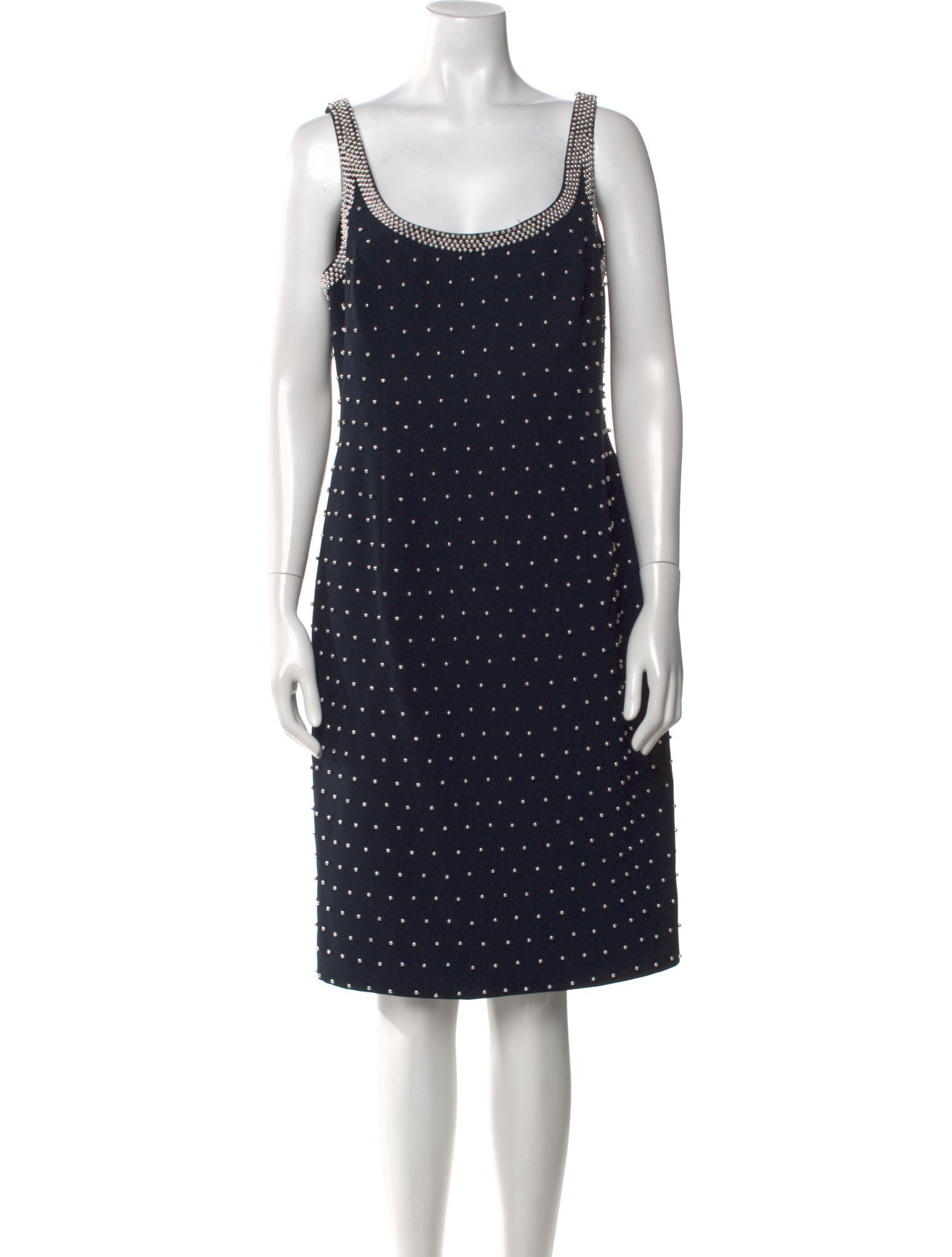 Carmen Marc Valvo Polka Dot Print Knee-Length Dress