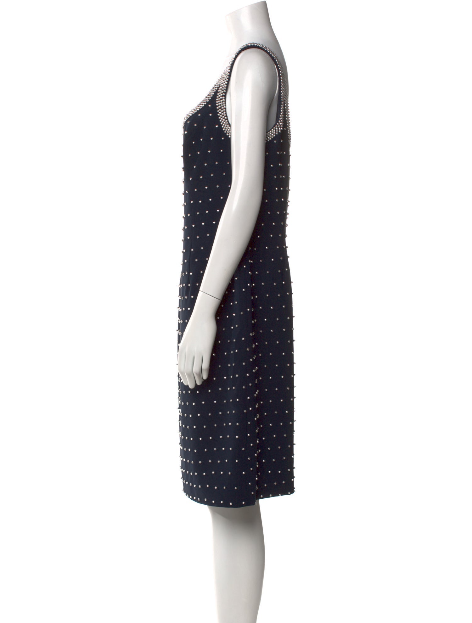 Carmen Marc Valvo Polka Dot Print Knee-Length Dress