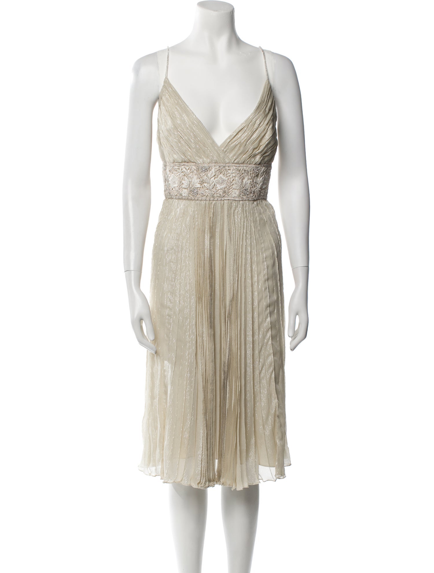 Carmen Marc Valvo Silk Midi Length Dress