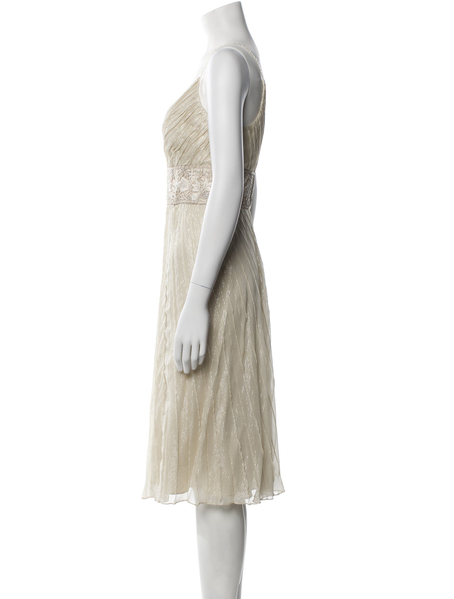 Carmen Marc Valvo Silk Midi Length Dress