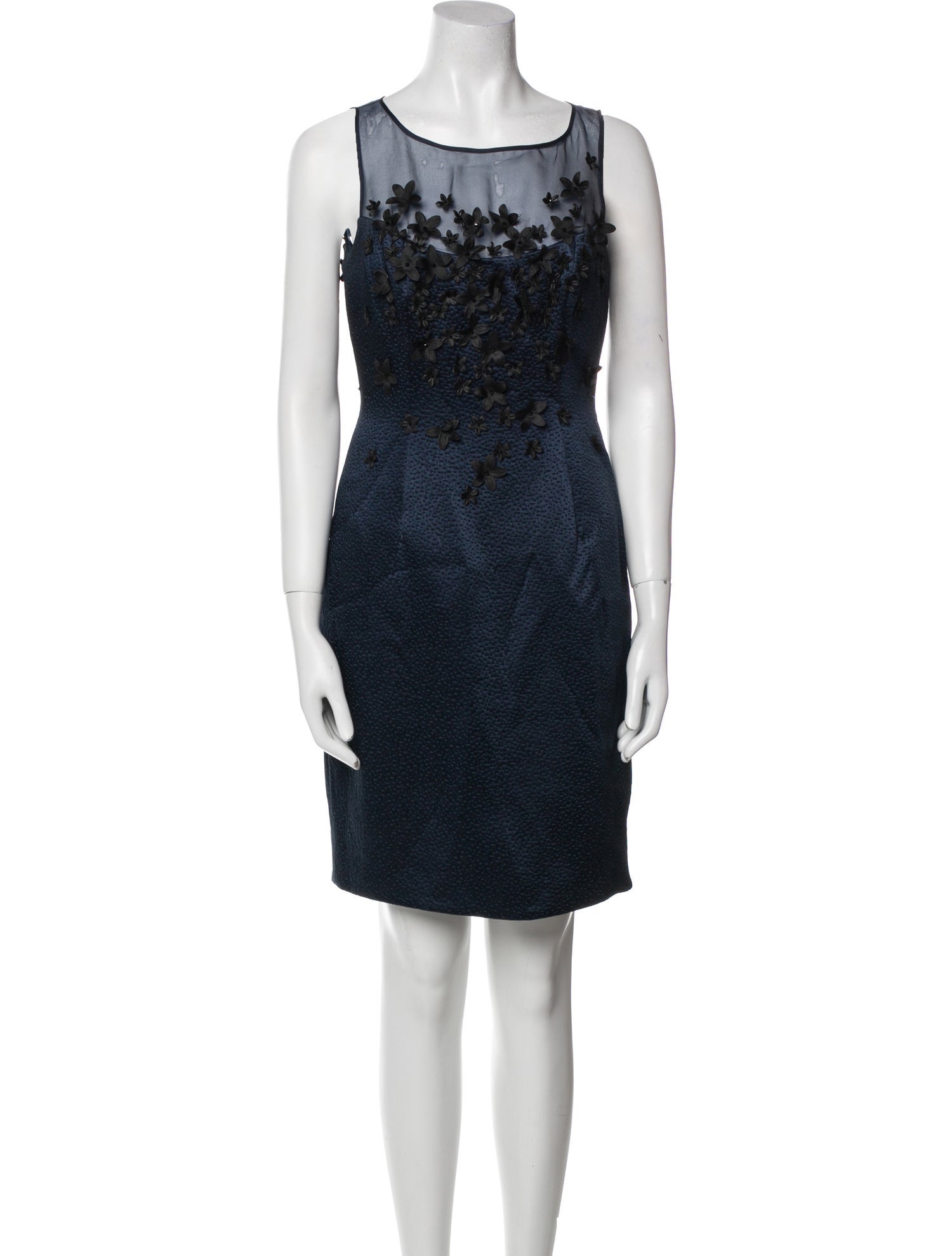 Carmen Marc Valvo Lace Pattern Mini Dress