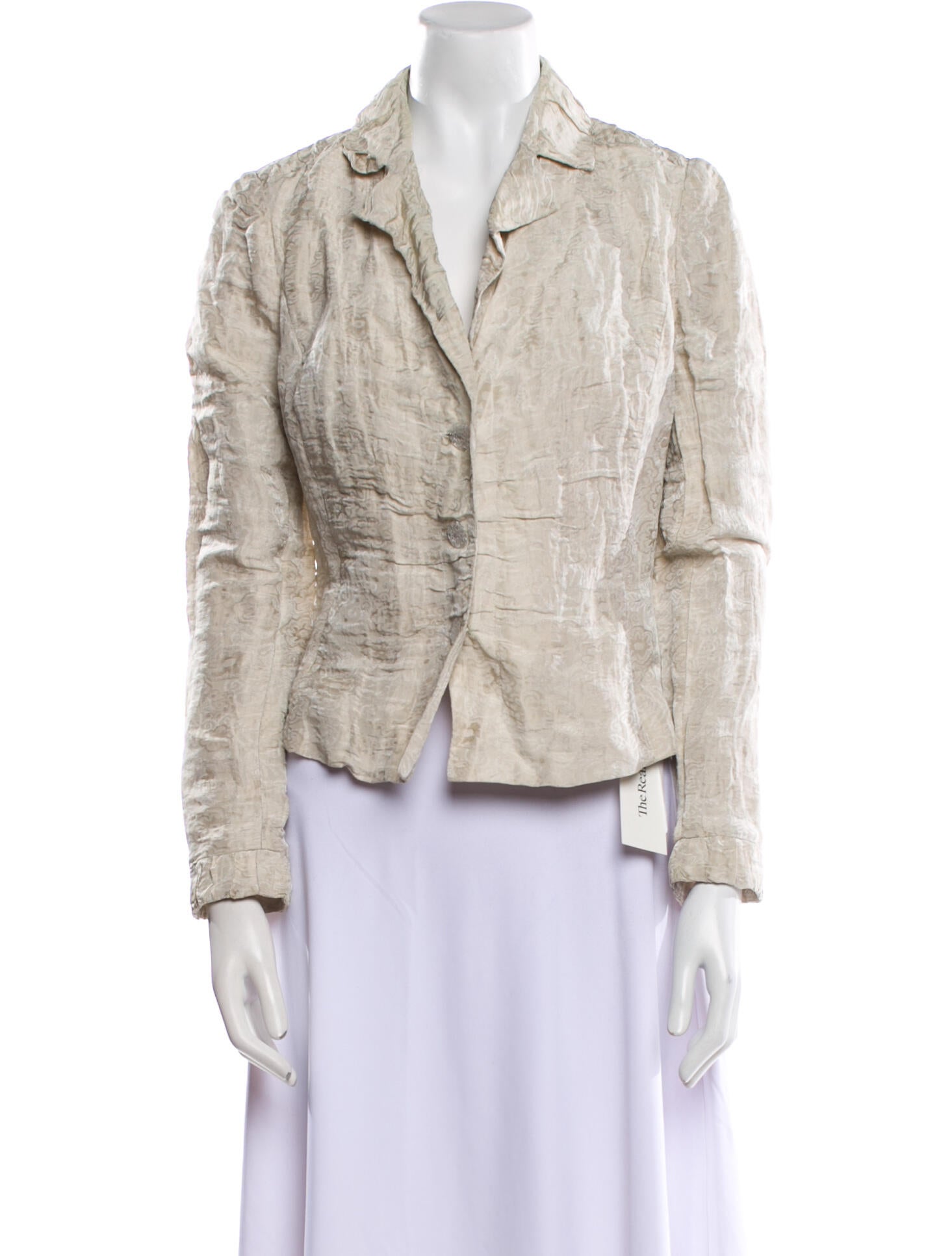 Carmen Marc Valvo Tweed Pattern Blazer
