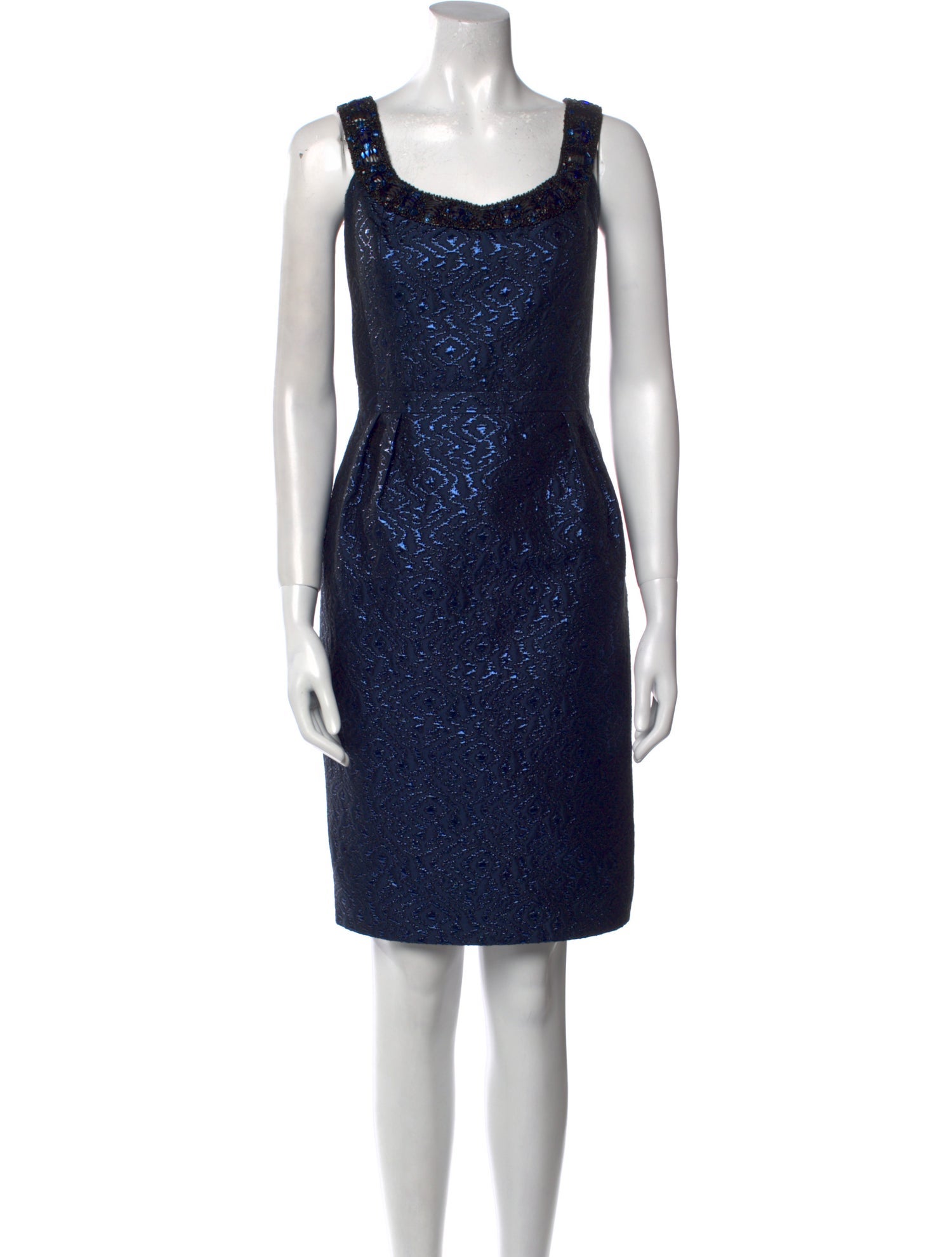 Carmen Marc Valvo Scoop Neck Mini Dress