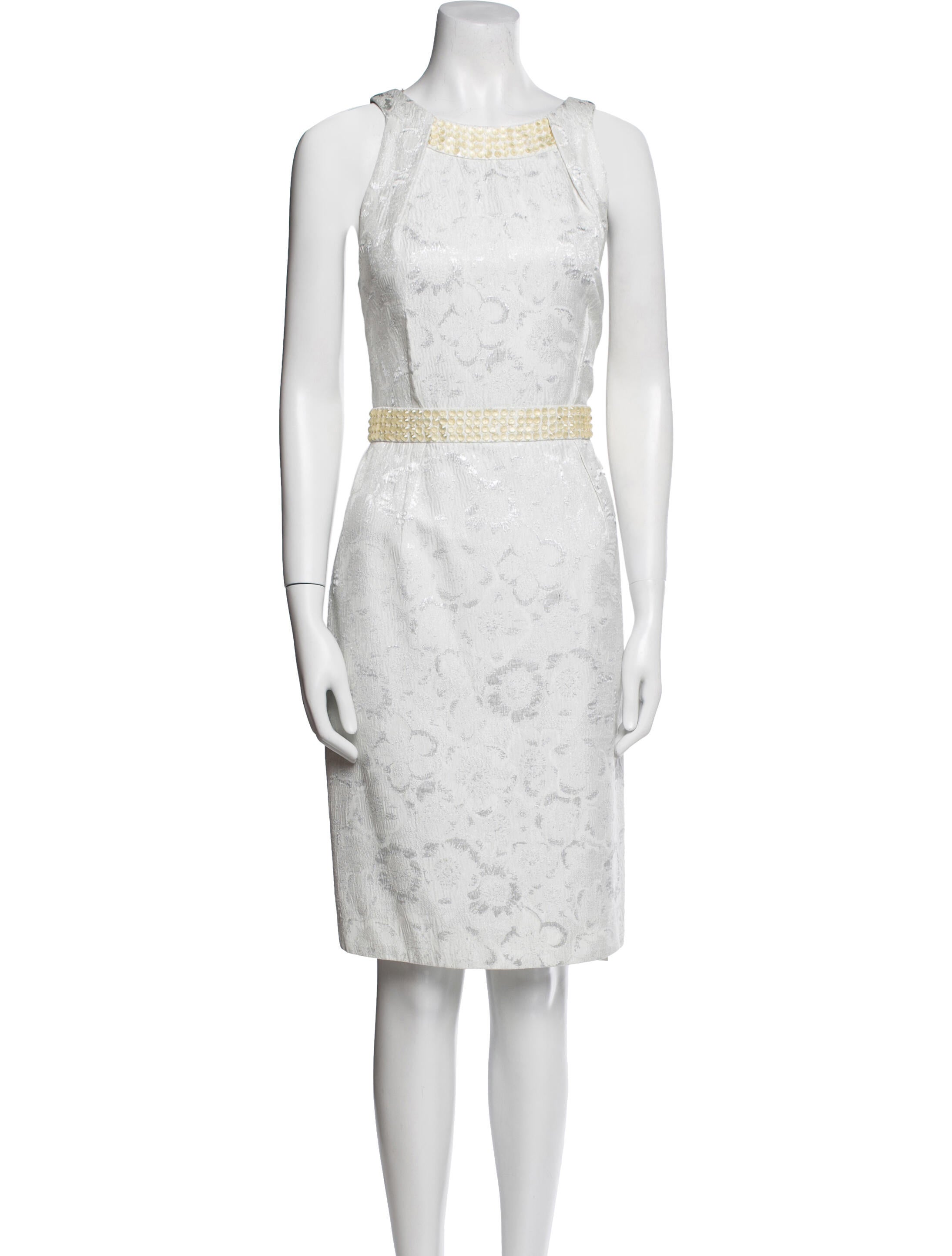 Carmen Marc Valvo Lace Pattern Knee-Length Dress